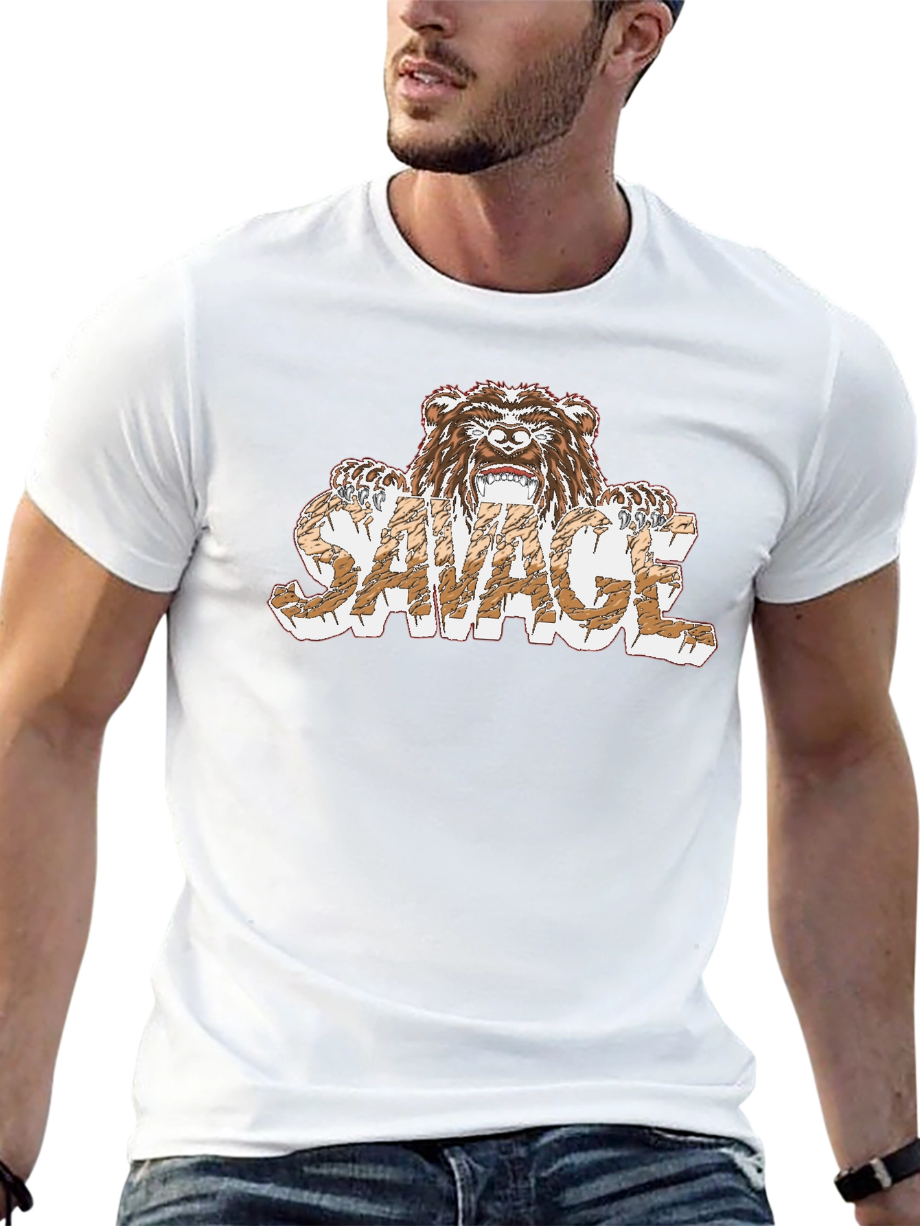 Savage Bear Graphic T-Shirt - Mens Black Tee