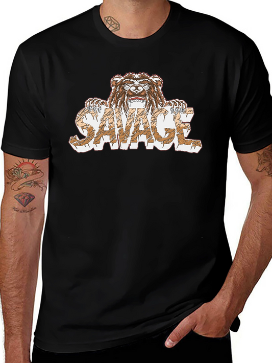 Savage Bear Graphic T-Shirt - Mens Black Tee