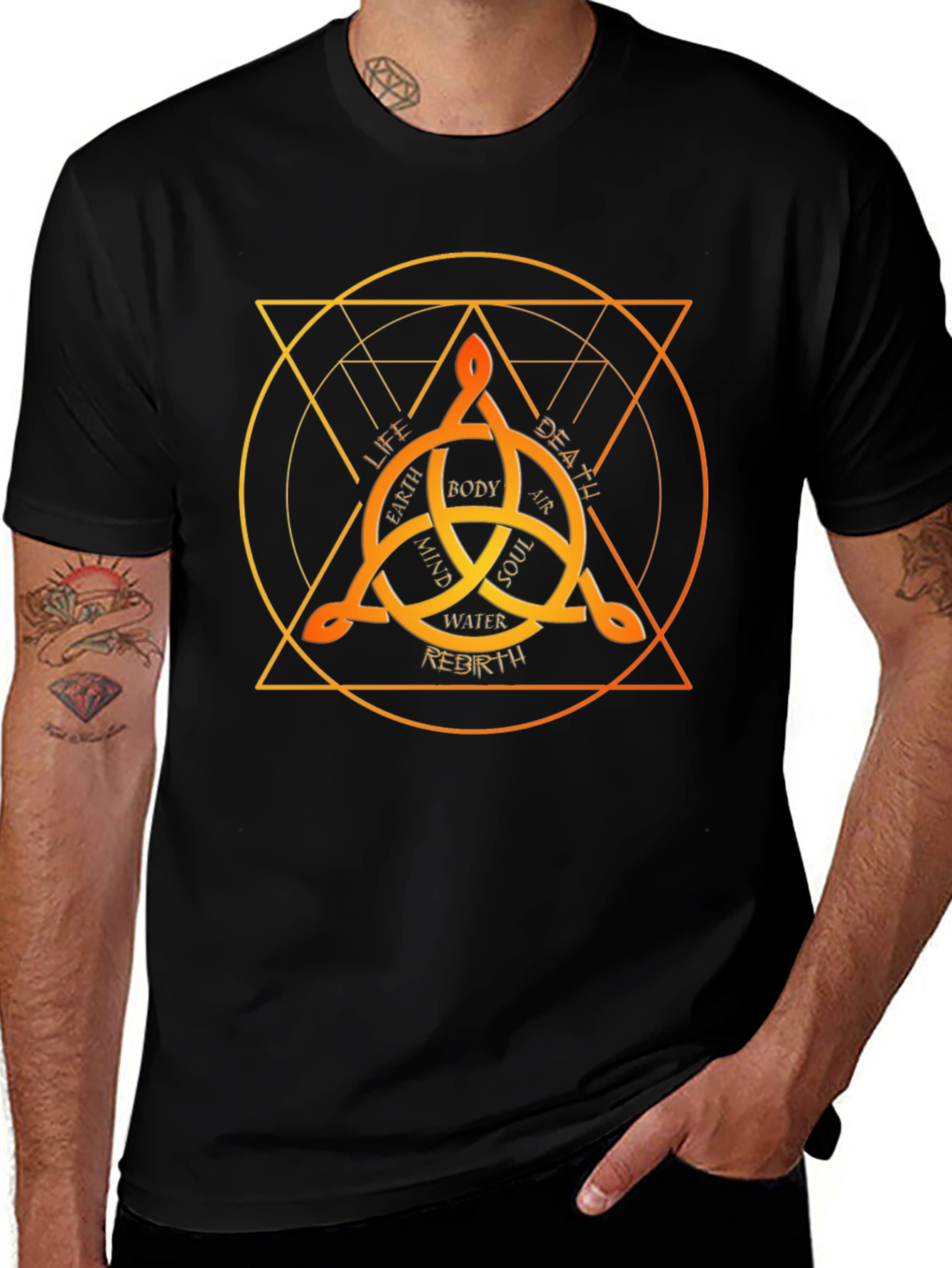 Occult Symbol Graphic Black T-Shirt