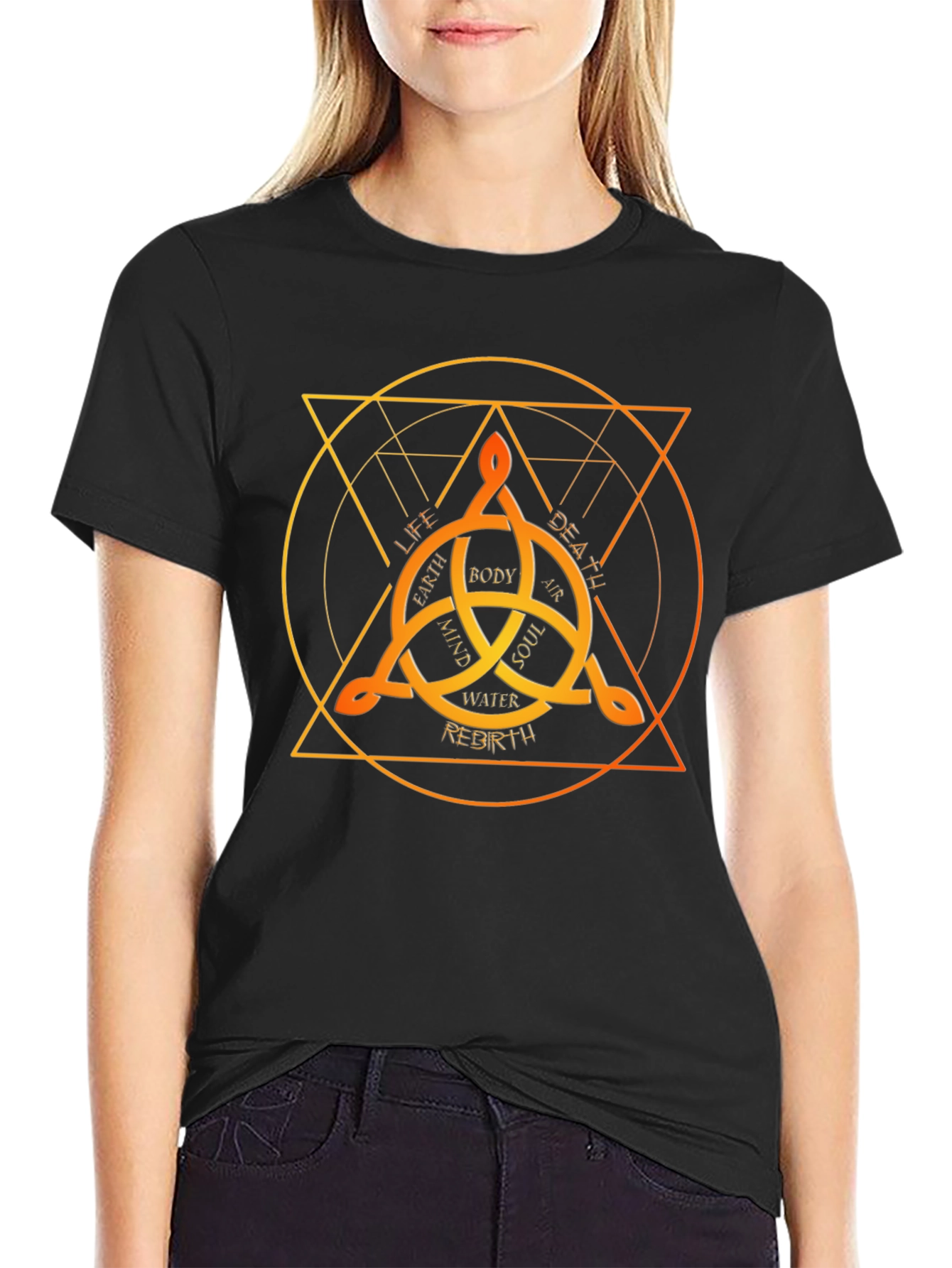 Occult Symbol Graphic Black T-Shirt