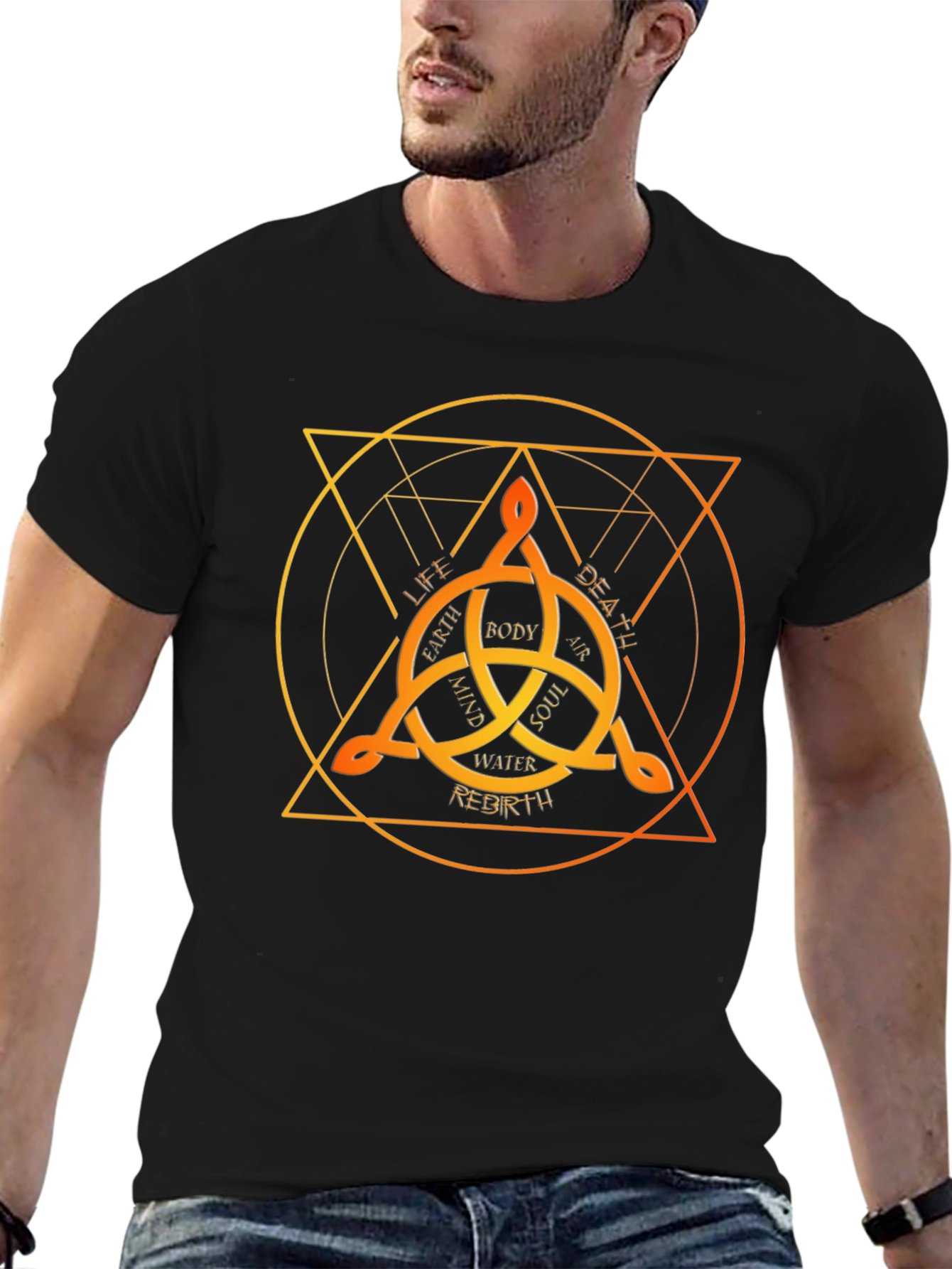 Occult Symbol Graphic Black T-Shirt
