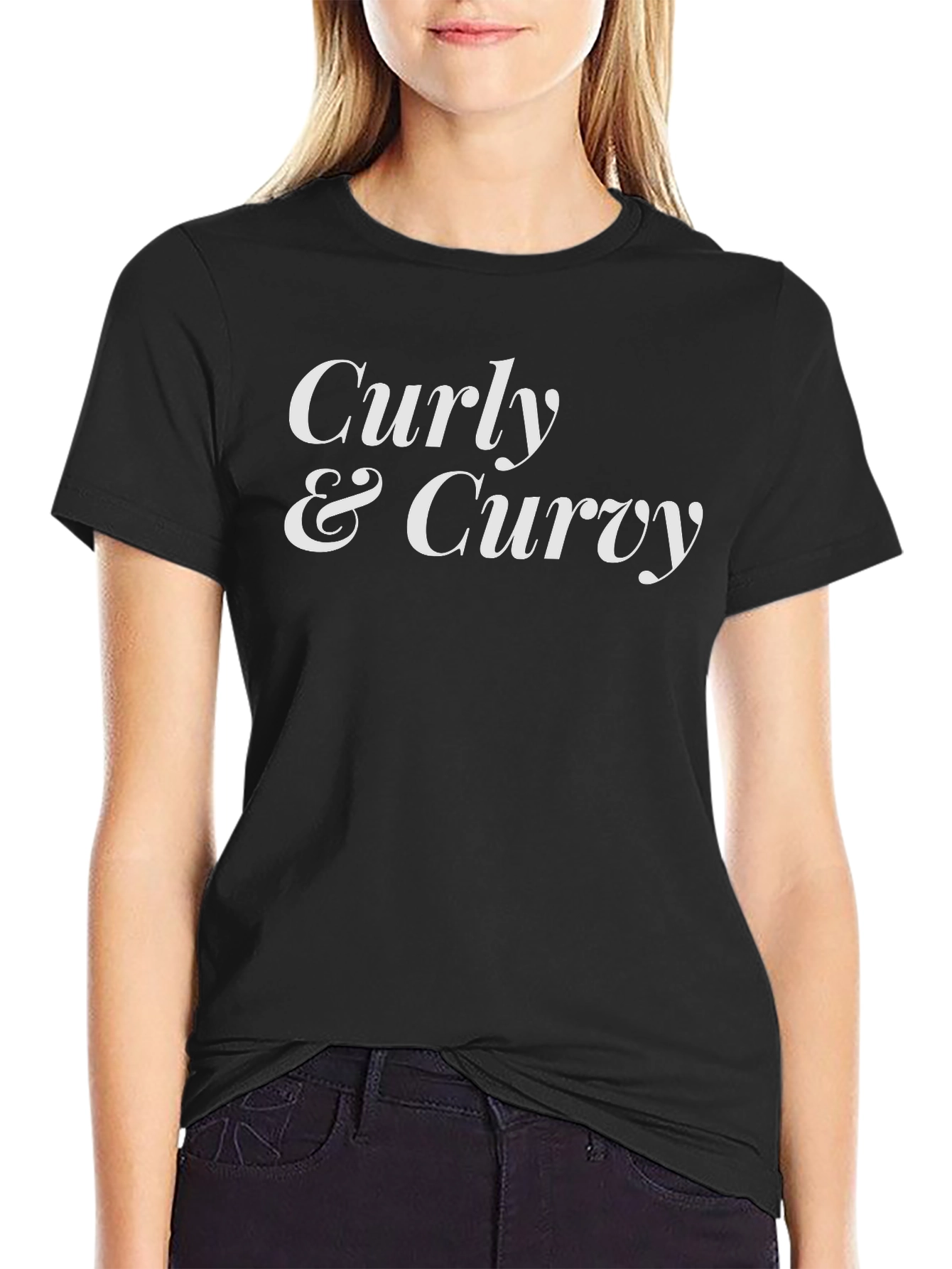 Curly & Curvy Graphic Tee - Soft Cotton T-Shirt