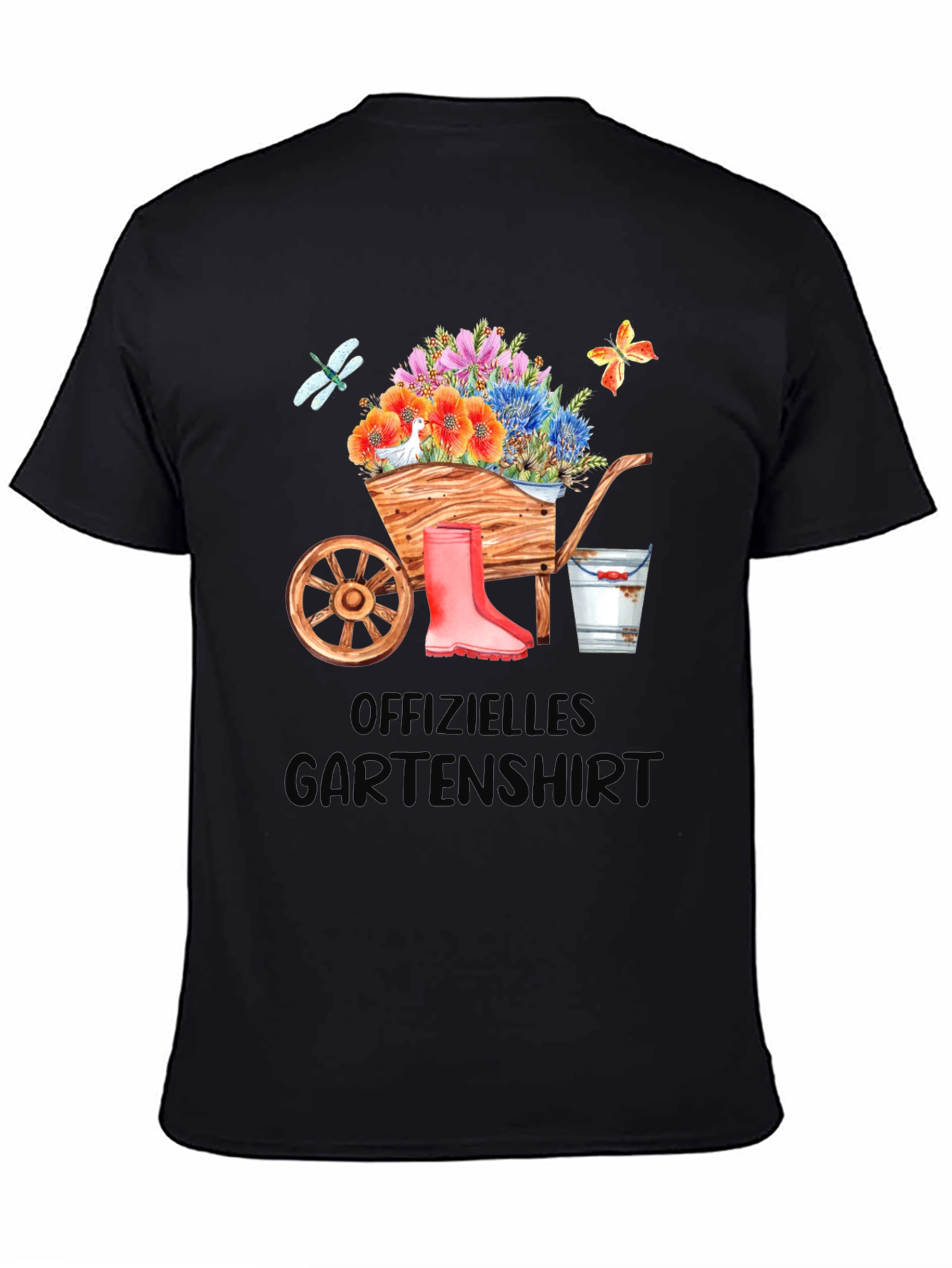 Gardening T-Shirt with Wheelbarrow Design