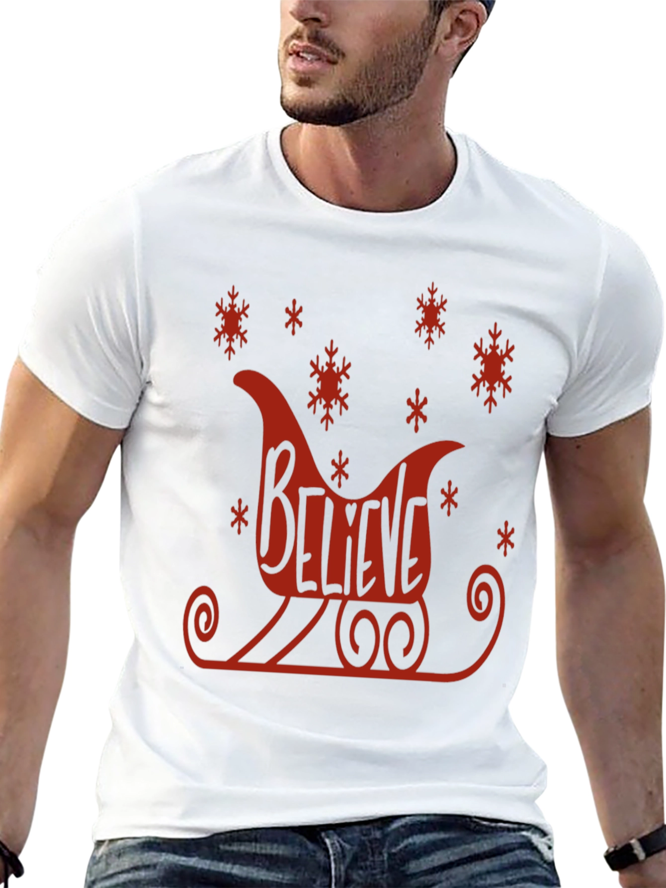 Believe Sleigh Graphic Tee - Holiday Cheer T-Shirt