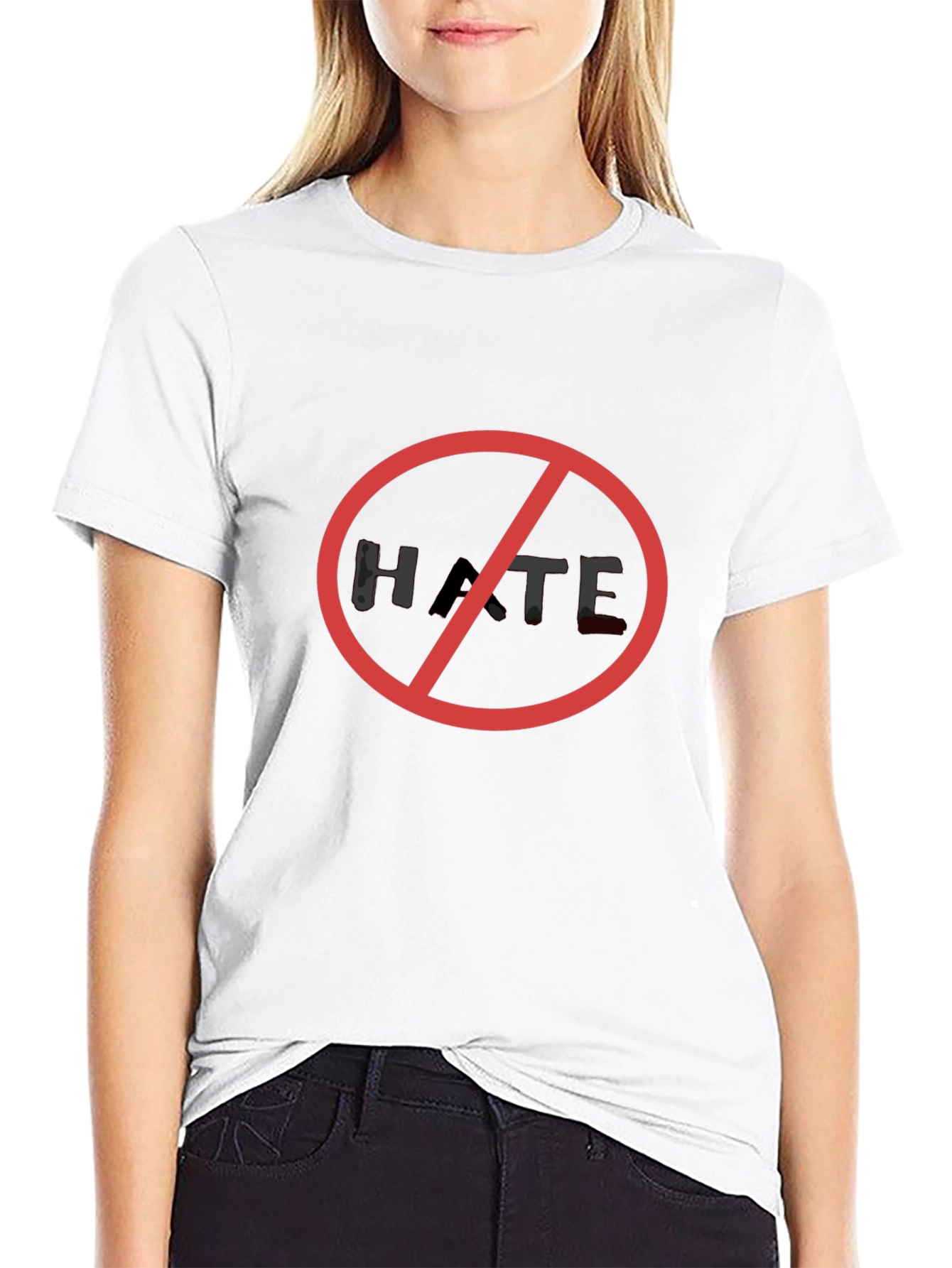 No Hate Black T-Shirt - Stand Against Hatred