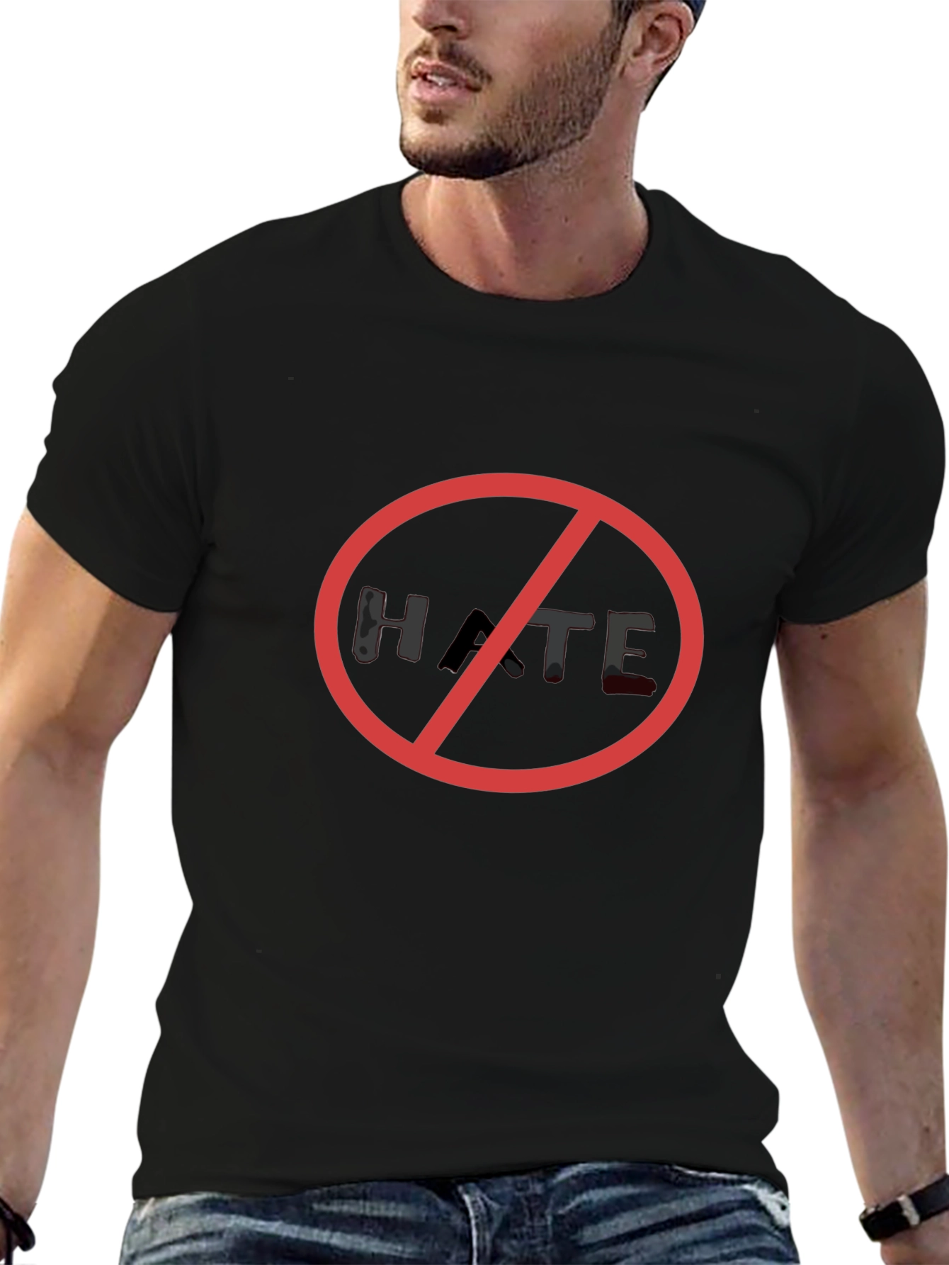 No Hate Black T-Shirt - Stand Against Hatred
