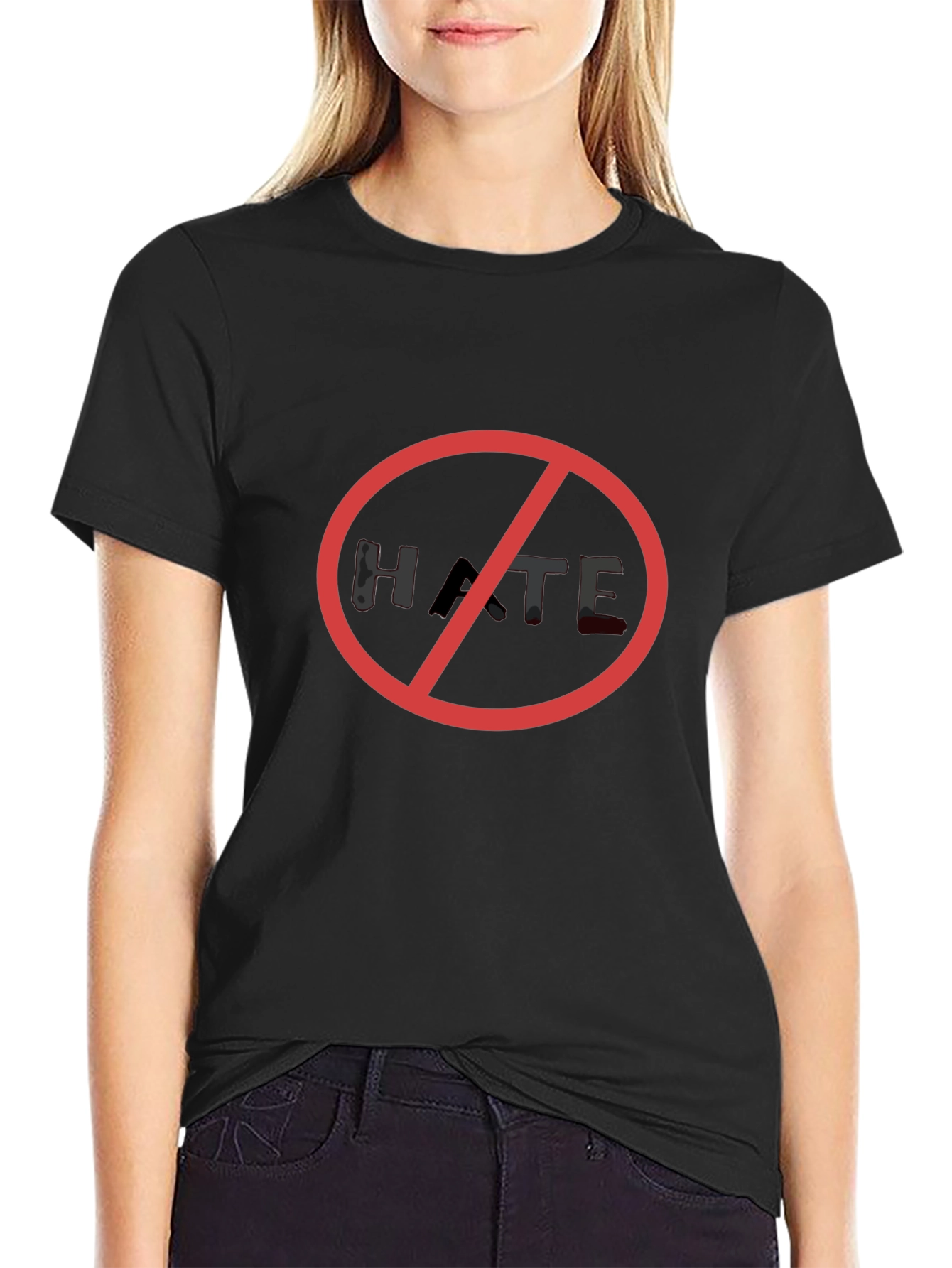 No Hate Black T-Shirt - Stand Against Hatred