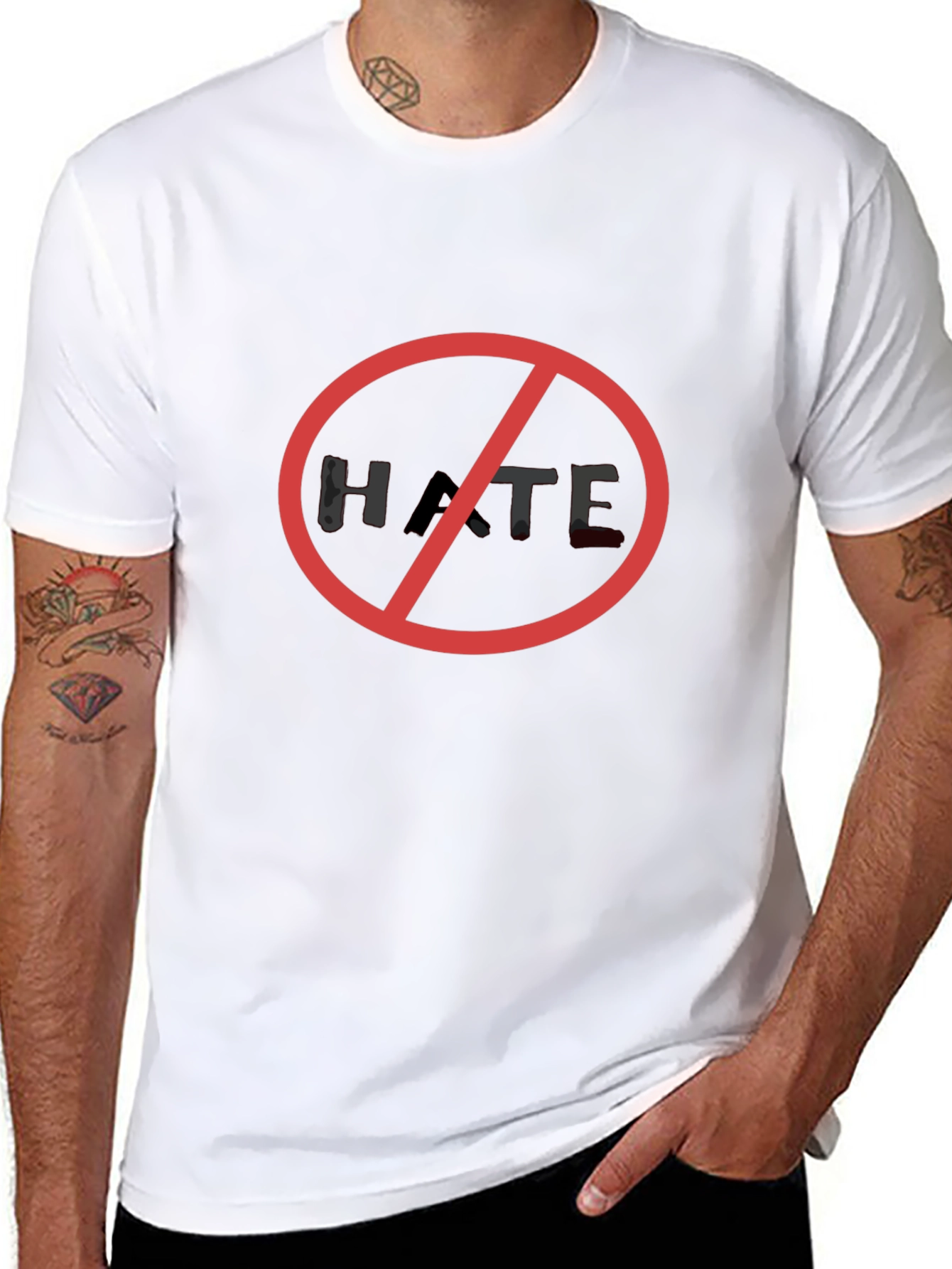 No Hate Black T-Shirt - Stand Against Hatred