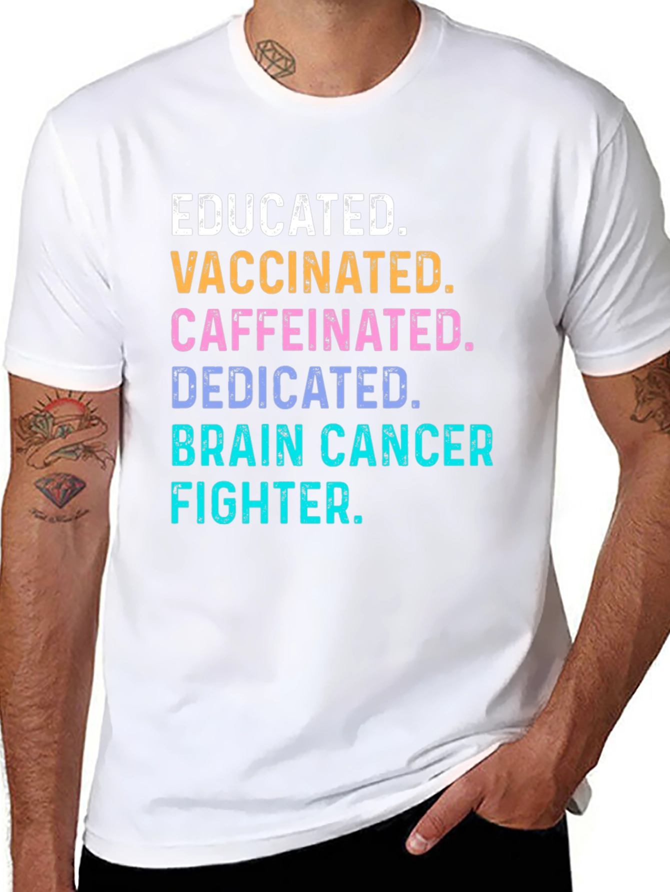 Educated Vaccinated Brain Cancer Fighter T-Shirt
