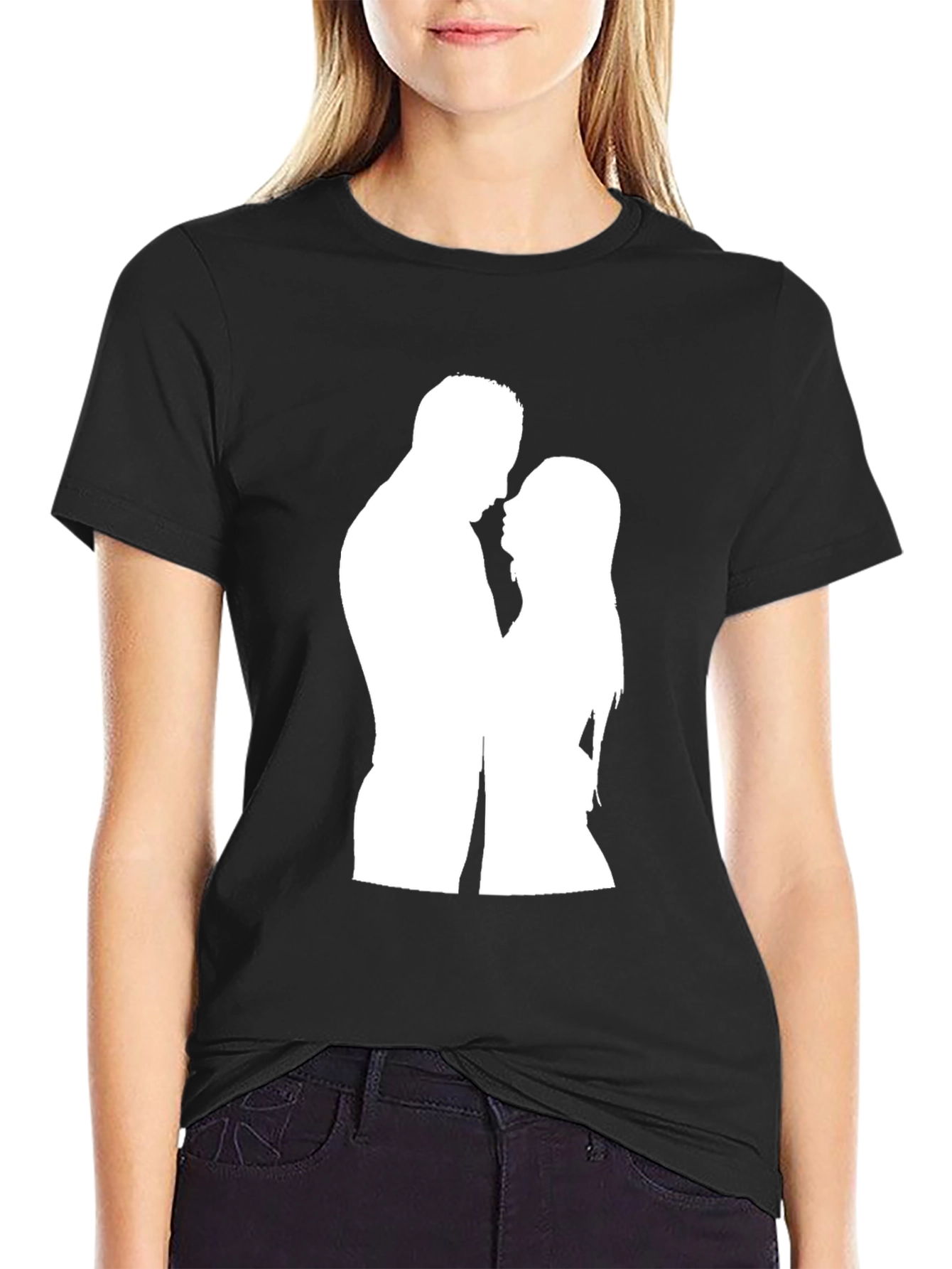 Silhouette Couple Black T-Shirt