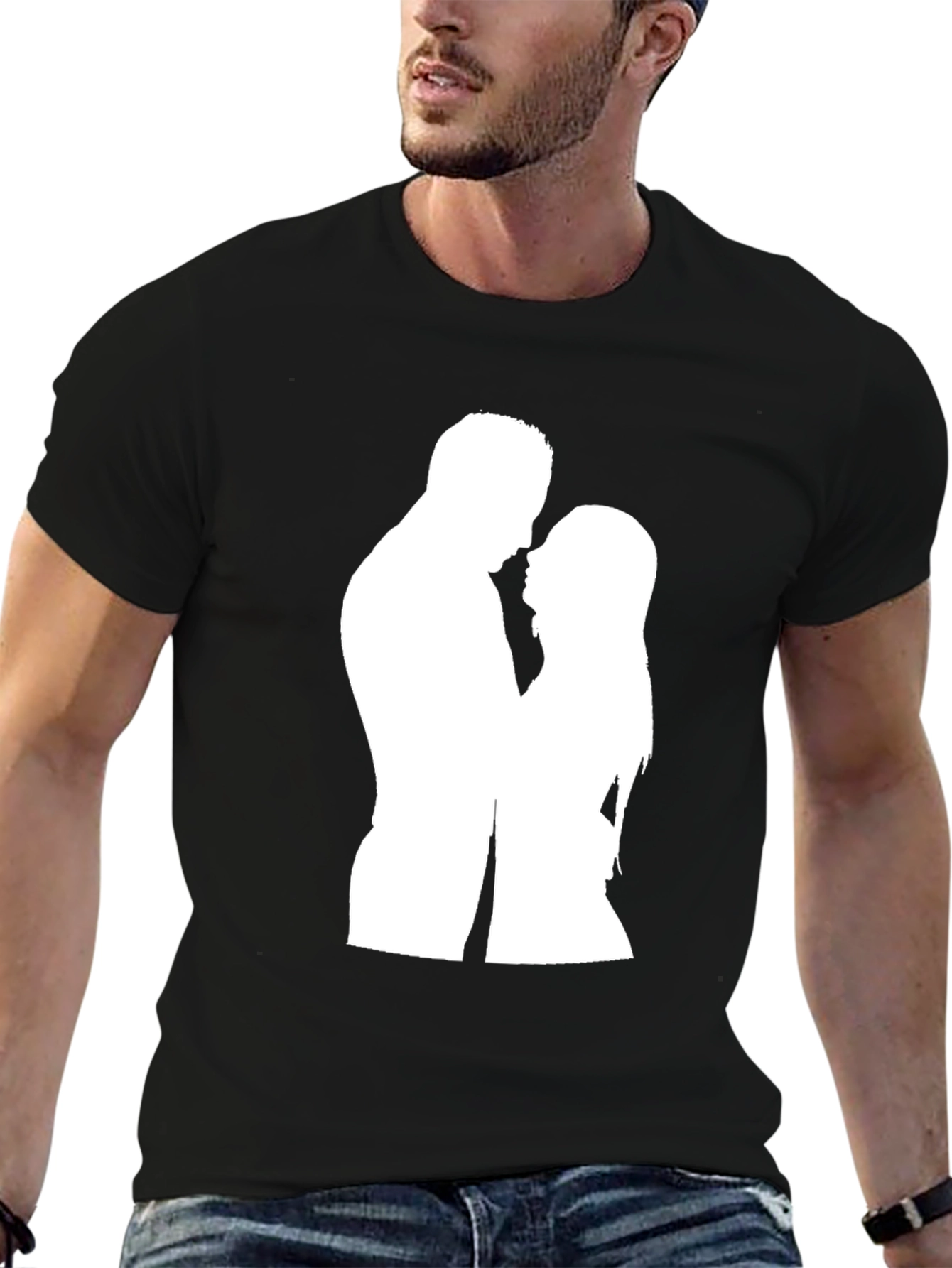 Silhouette Couple Black T-Shirt