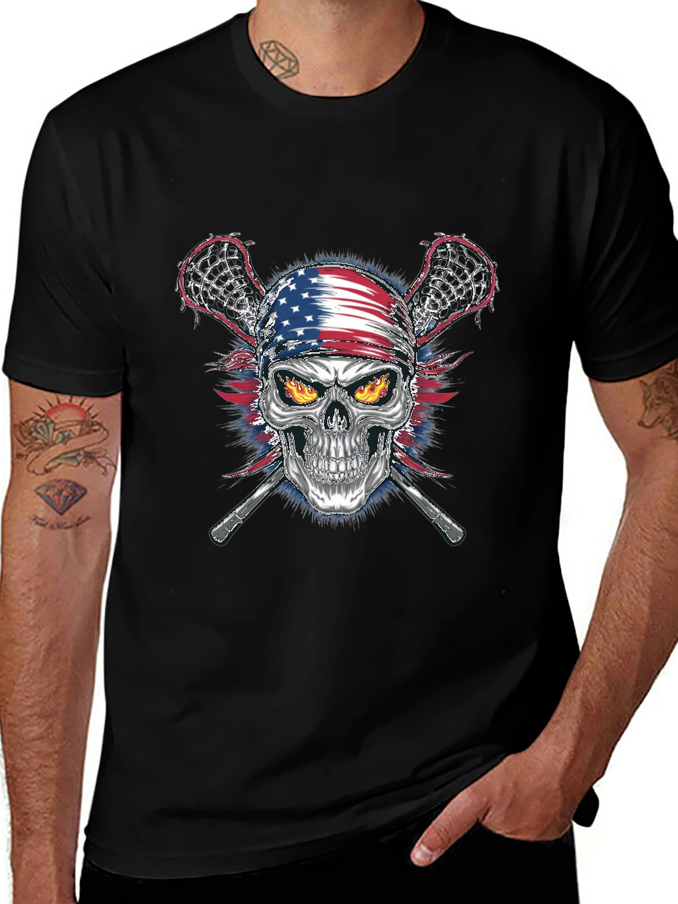 American Skull Lacrosse T-Shirt