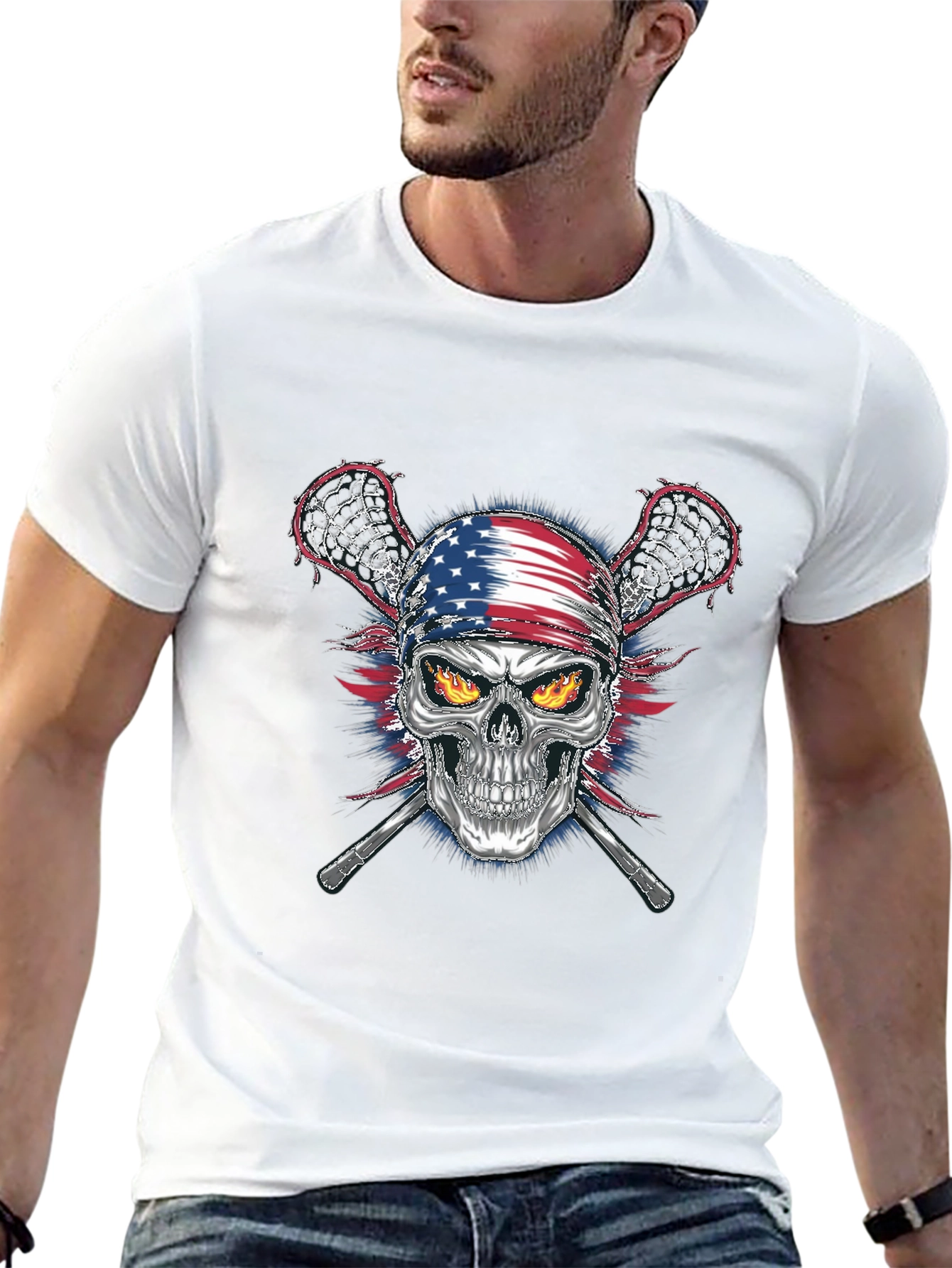 American Skull Lacrosse T-Shirt
