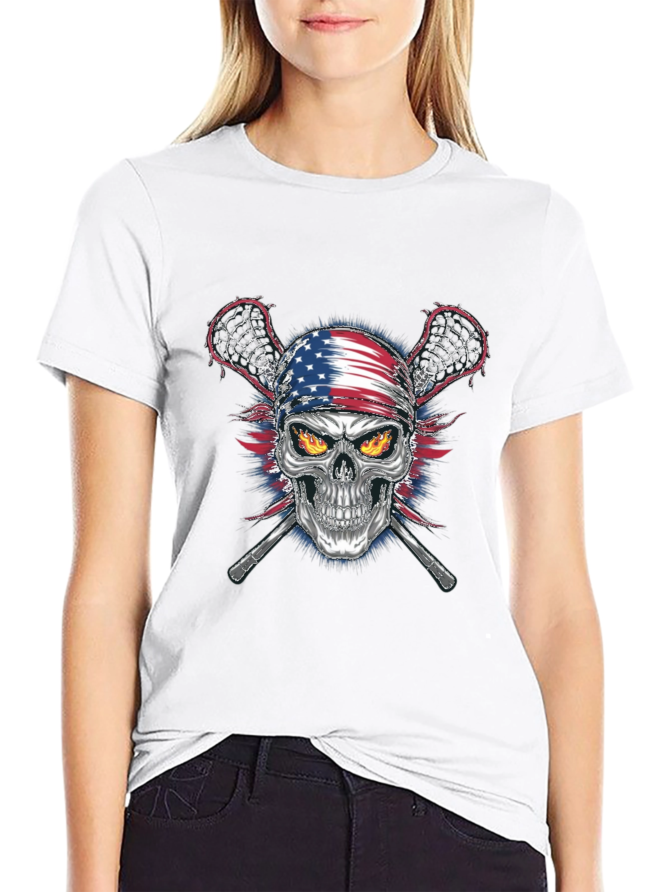 American Skull Lacrosse T-Shirt