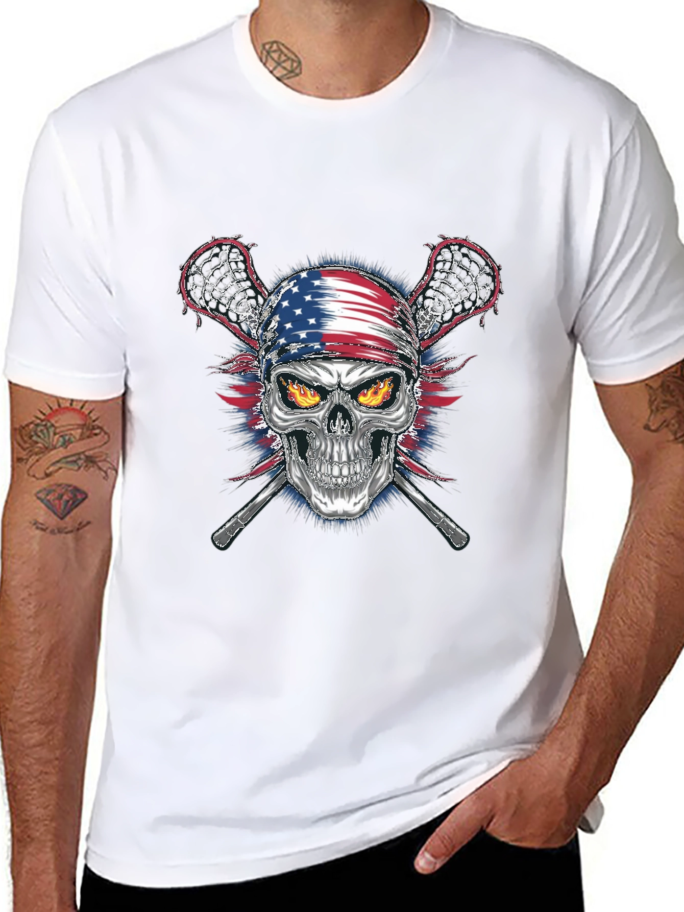 American Skull Lacrosse T-Shirt