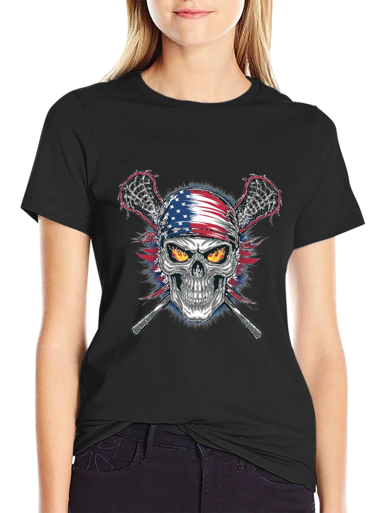 American Skull Lacrosse T-Shirt