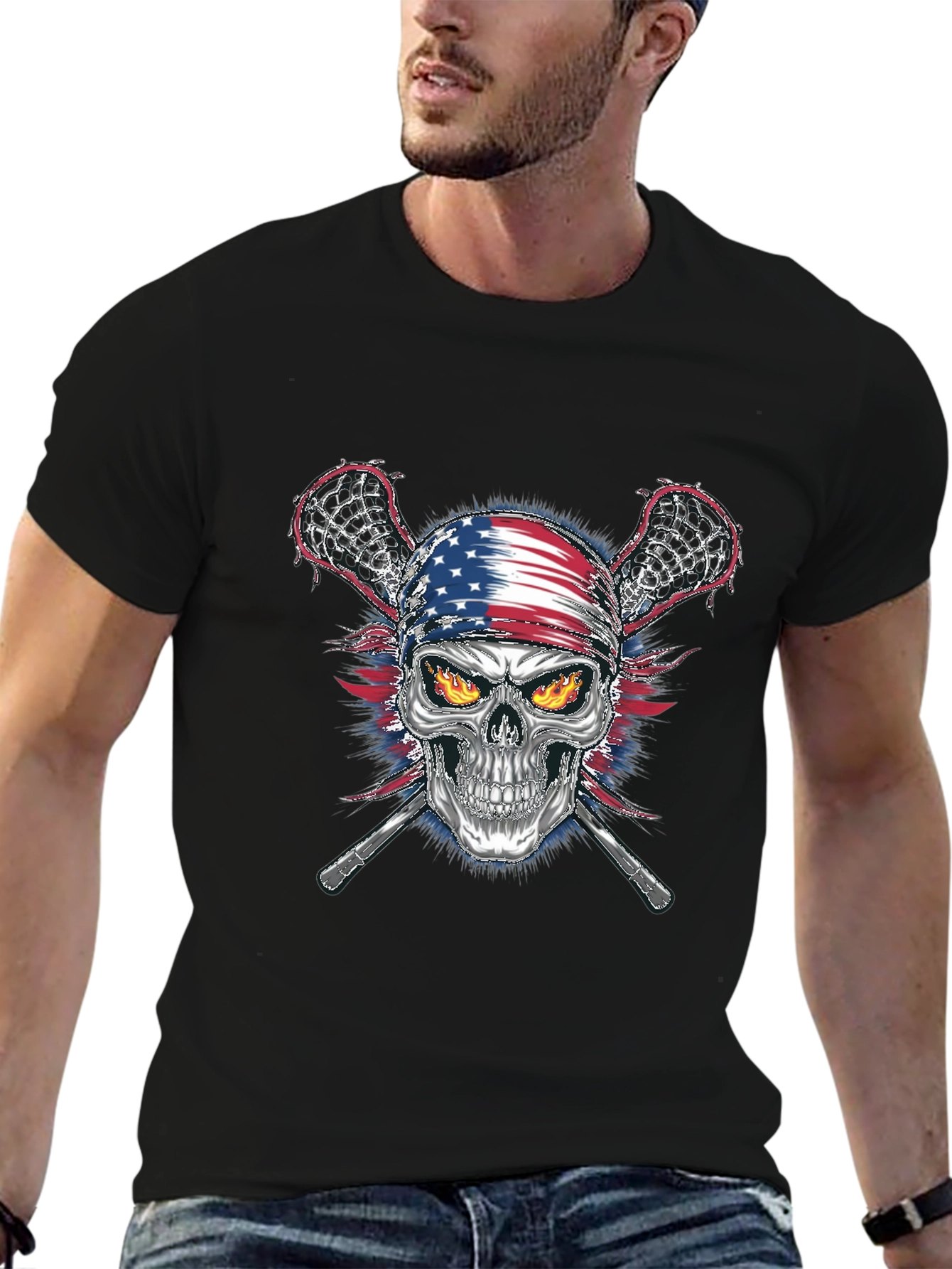 American Skull Lacrosse T-Shirt