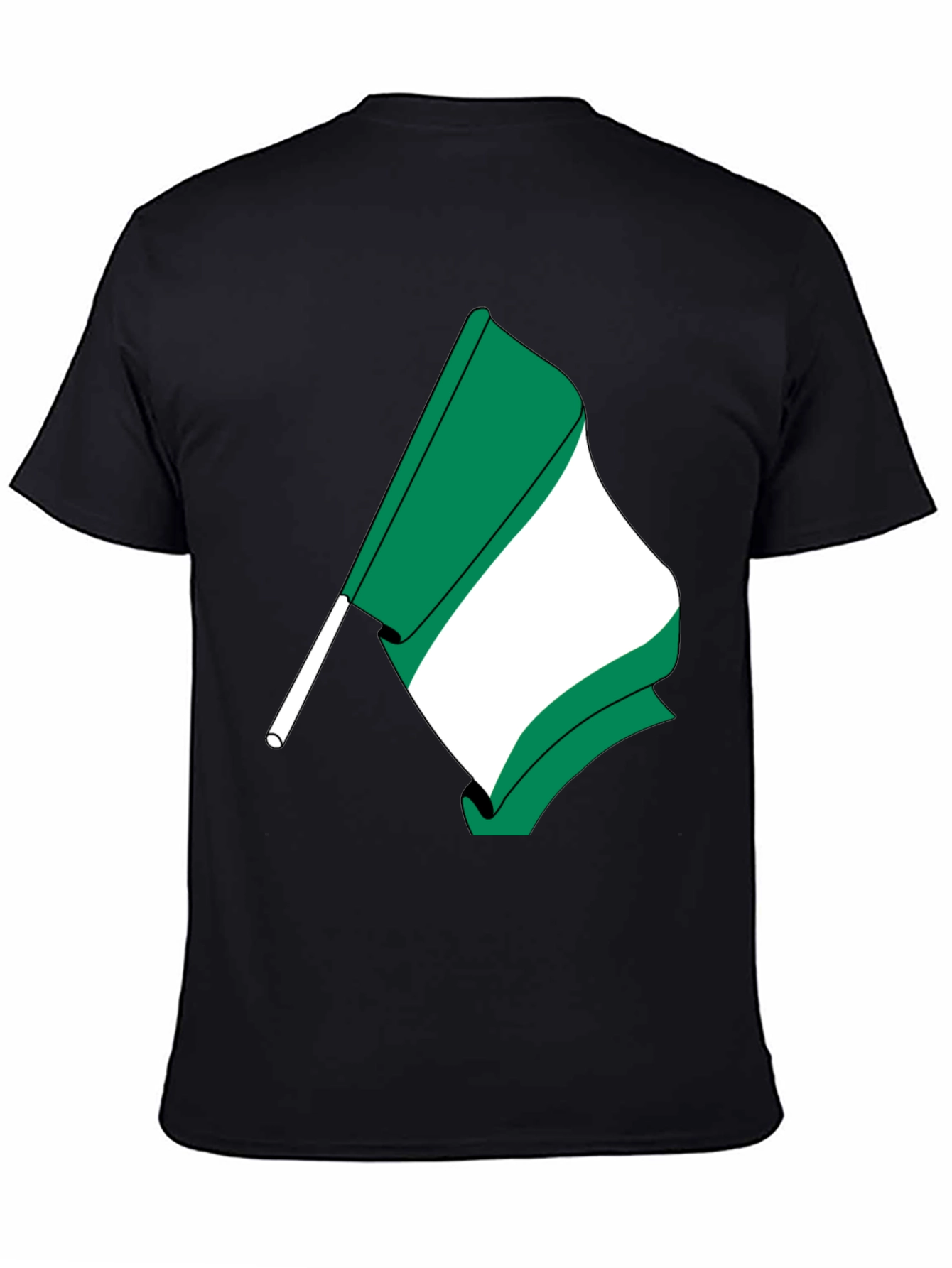 Nigeria Flag Graphic T-Shirt - Black Crew Neck Tee