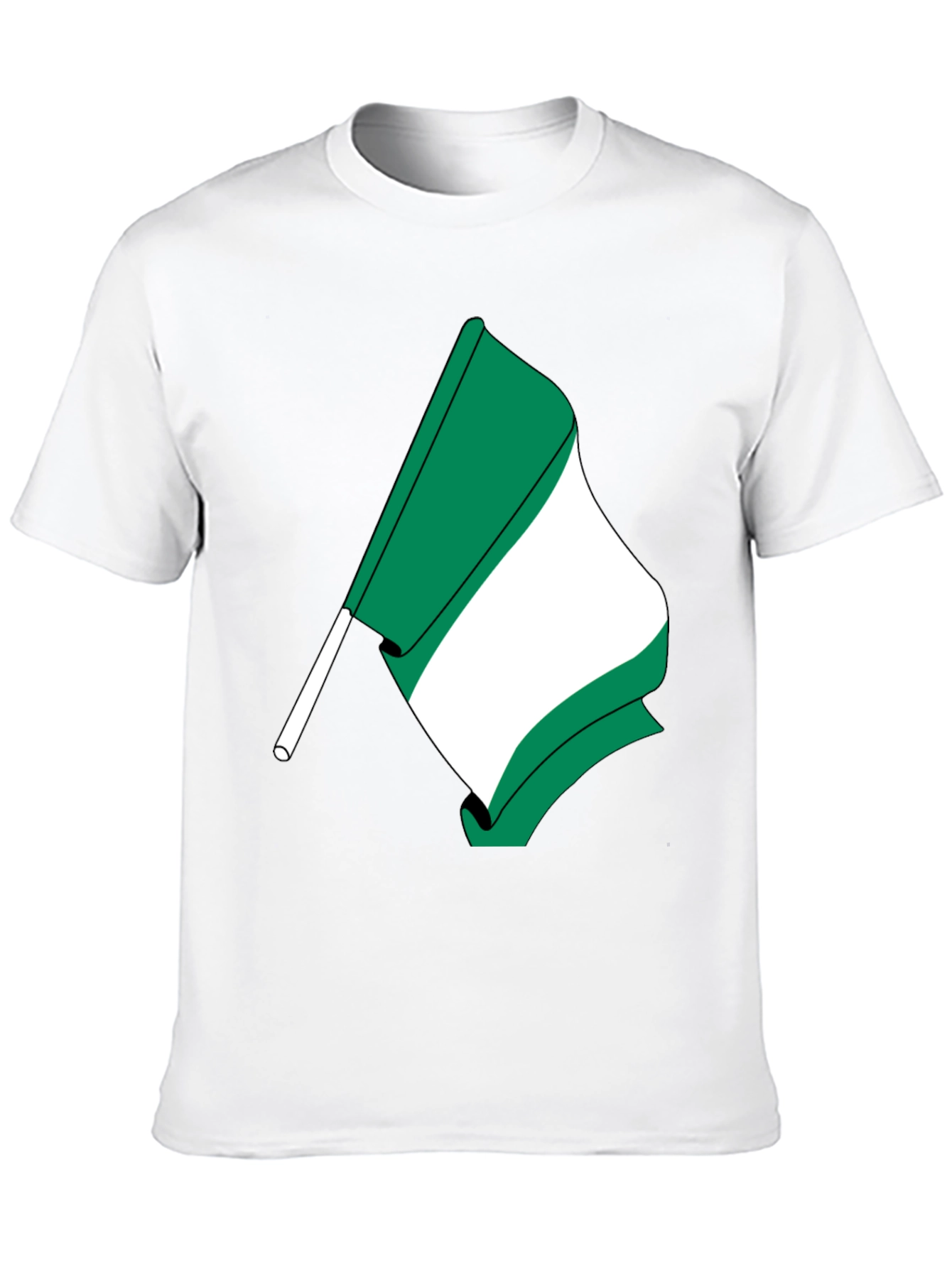 Nigeria Flag Graphic T-Shirt - Black Crew Neck Tee