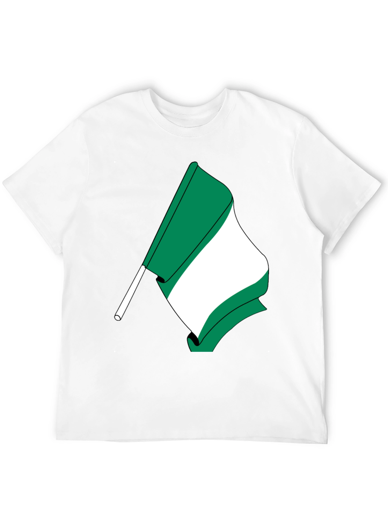 Nigeria Flag Graphic T-Shirt - Black Crew Neck Tee