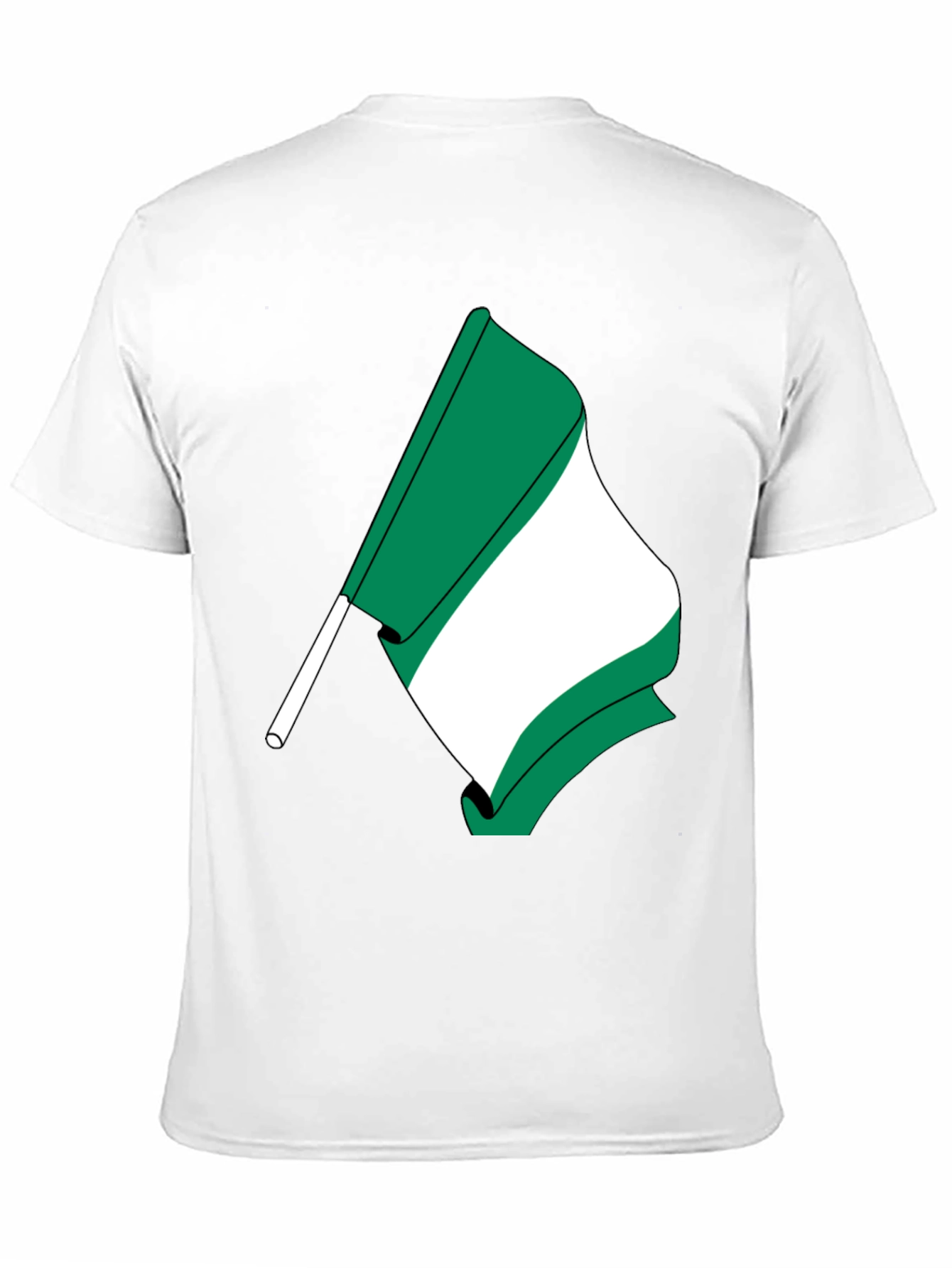 Nigeria Flag Graphic T-Shirt - Black Crew Neck Tee