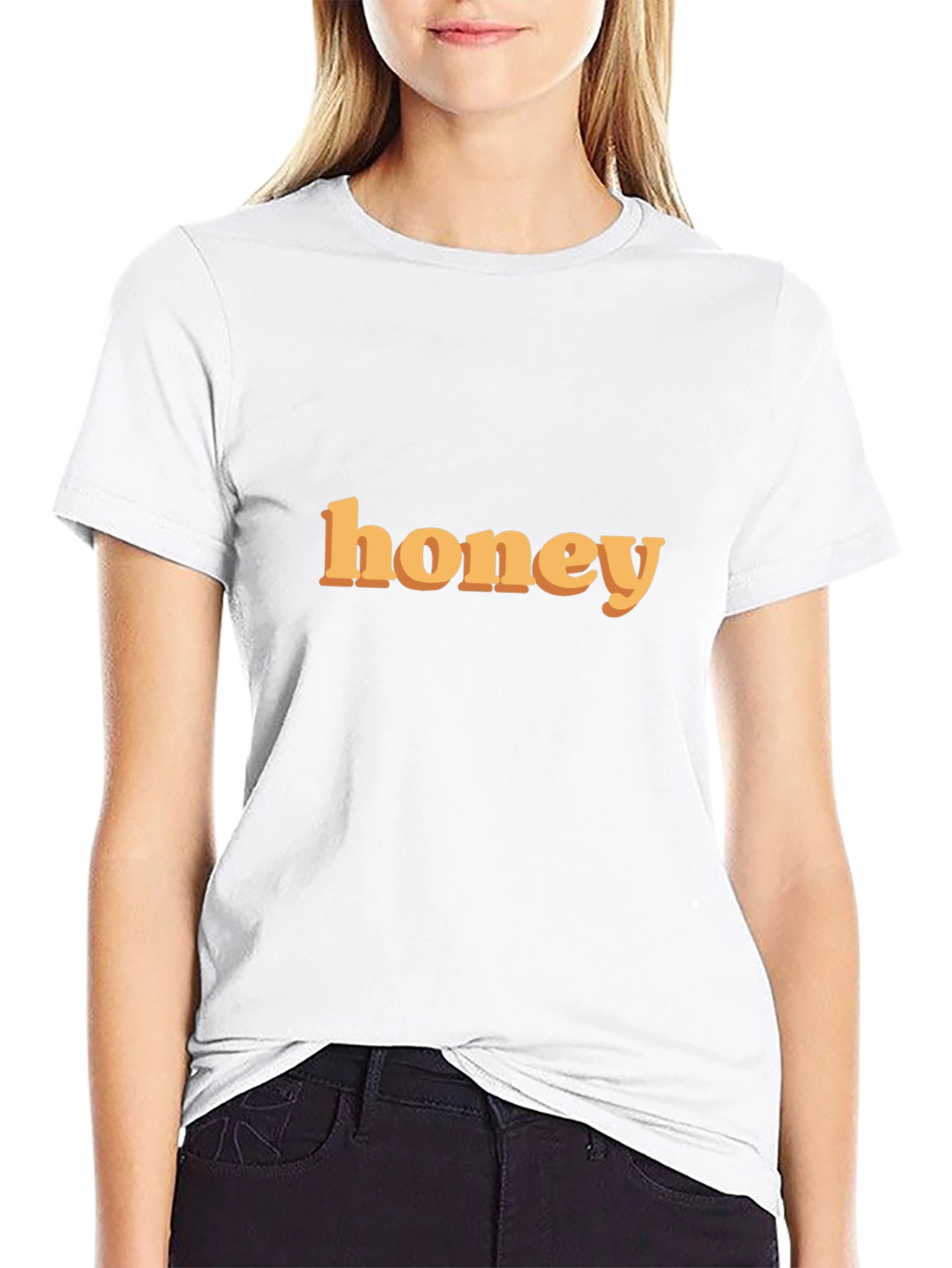 Honey Graphic Print Tee - Trendy Casual T-Shirt
