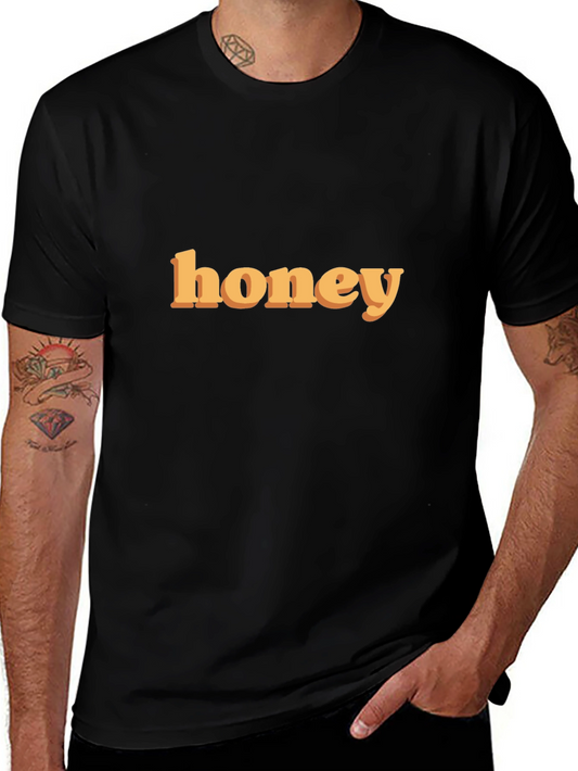 Honey Graphic Print Tee - Trendy Casual T-Shirt