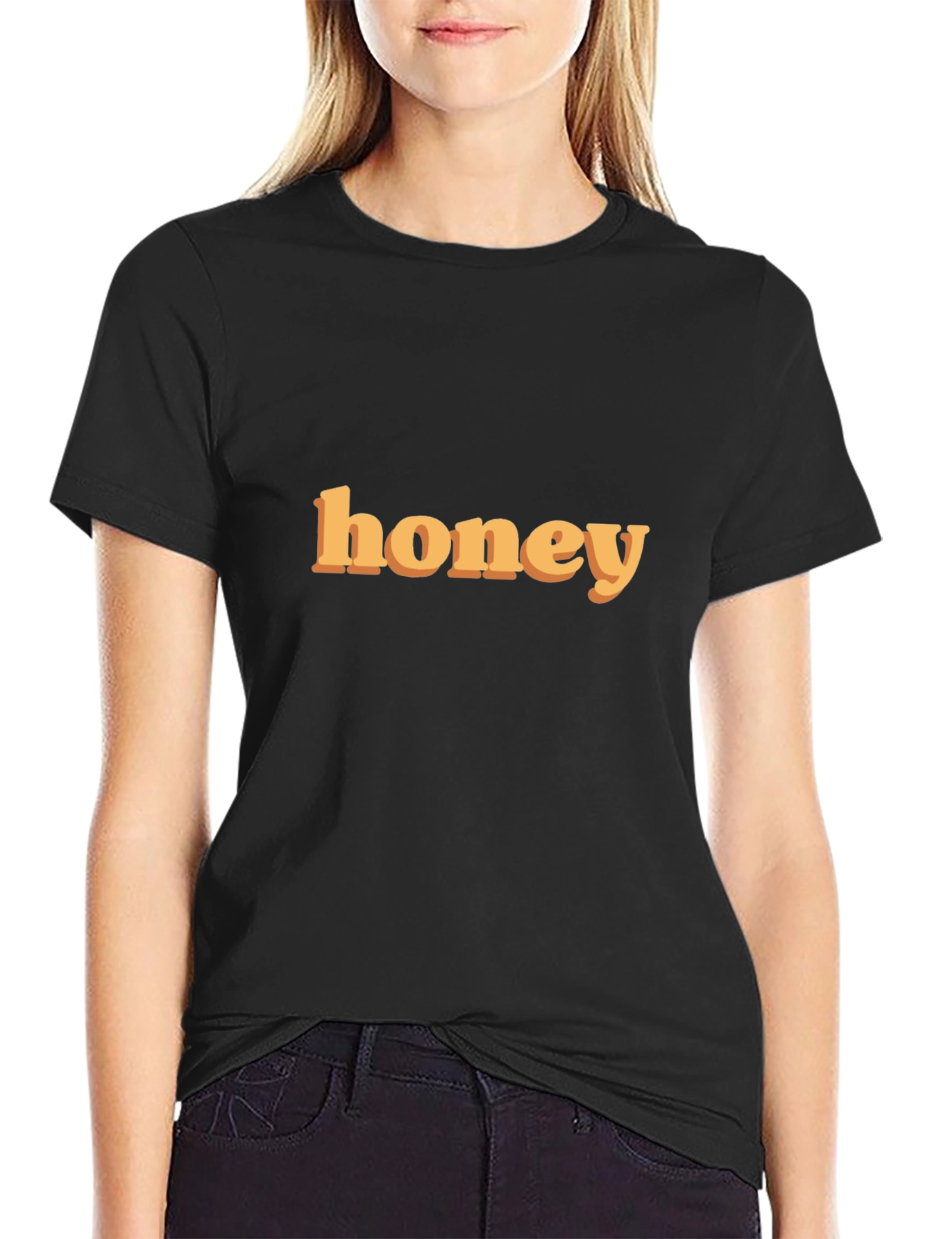 Honey Graphic Print Tee - Trendy Casual T-Shirt
