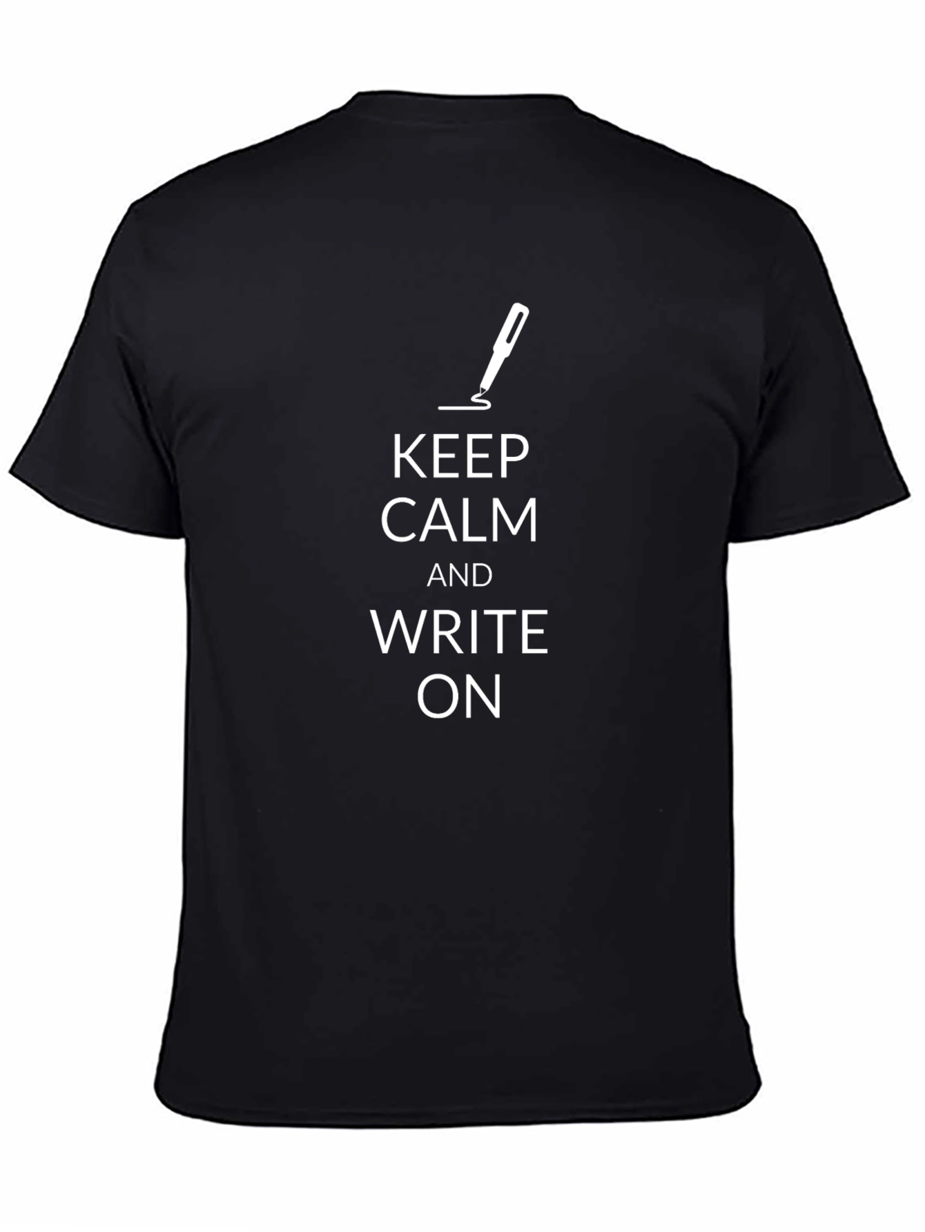 Keep Calm and Write On Black T-Shirt