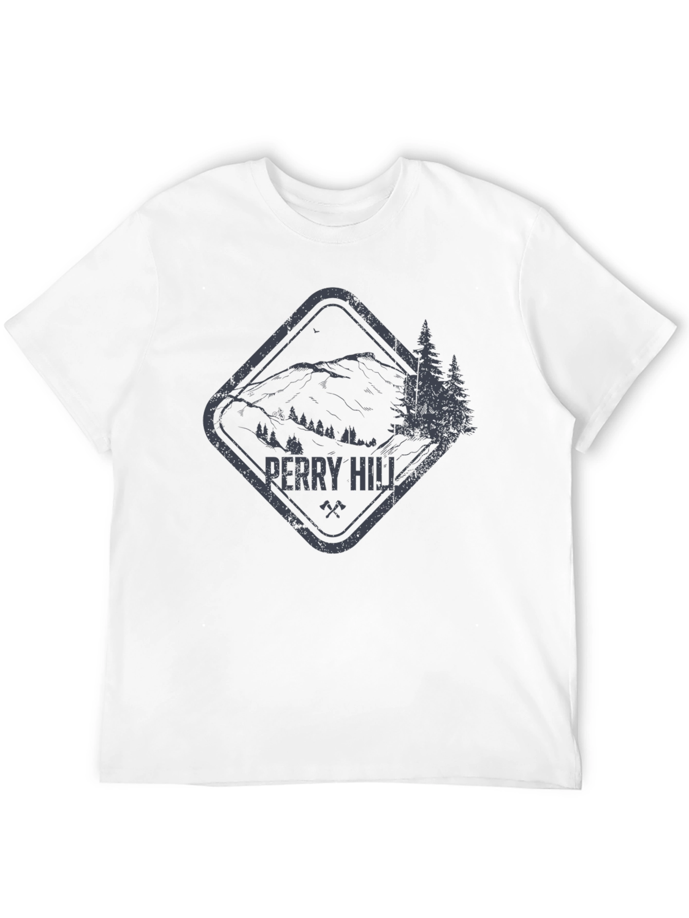 Perry Hill Mountain Graphic Tee - Black Cotton T-Shirt