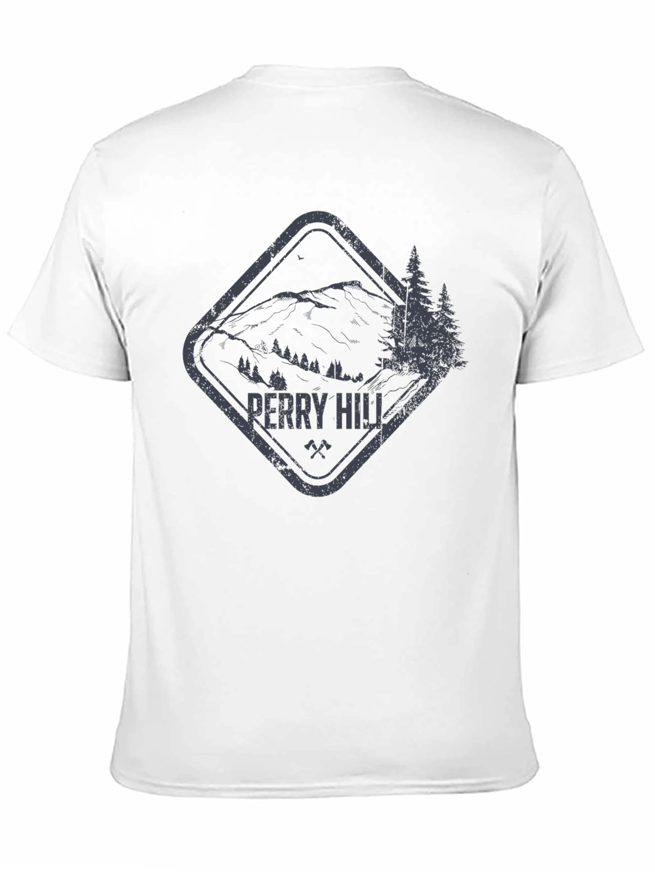 Perry Hill Mountain Graphic Tee - Black Cotton T-Shirt