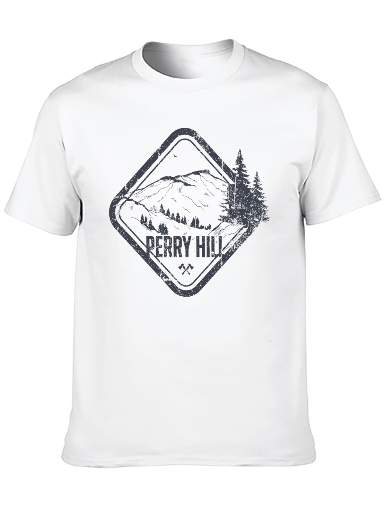 Perry Hill Mountain Graphic Tee - Black Cotton T-Shirt