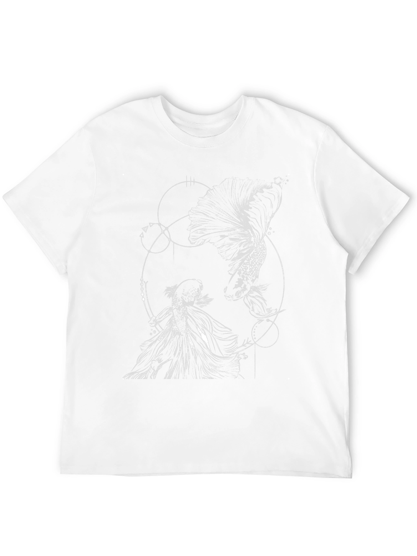 Geometric Fish Graphic Black T-Shirt