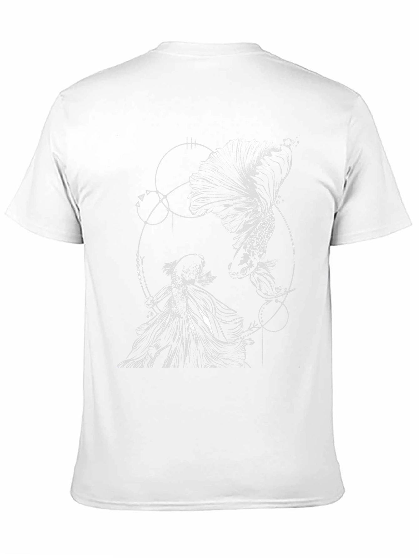 Geometric Fish Graphic Black T-Shirt