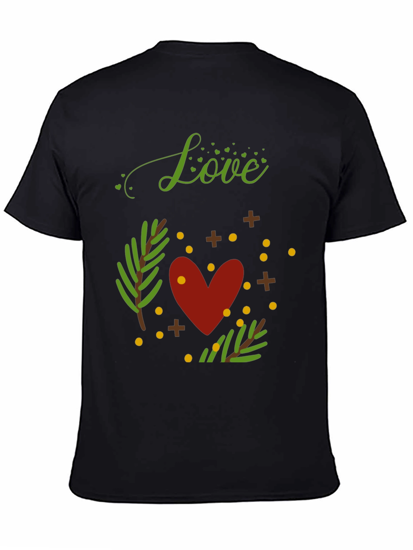 Love Heart Graphic Print Crew Neck T-Shirt