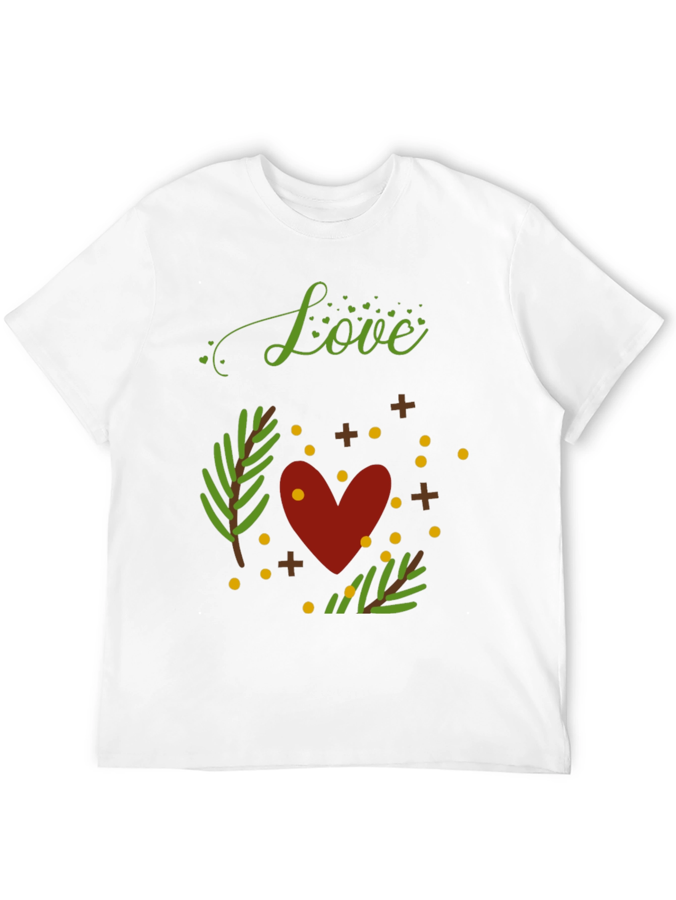 Love Heart Graphic Print Crew Neck T-Shirt