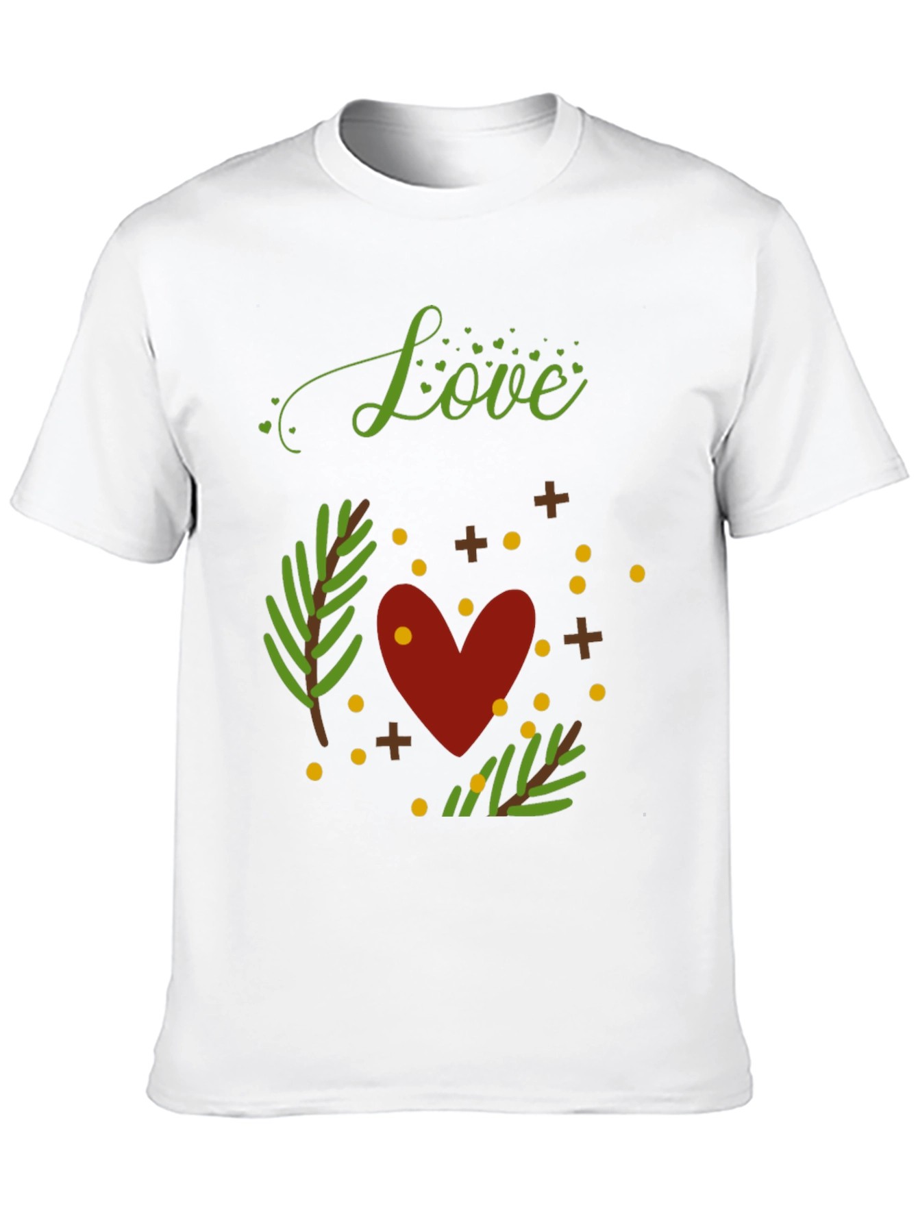 Love Heart Graphic Print Crew Neck T-Shirt