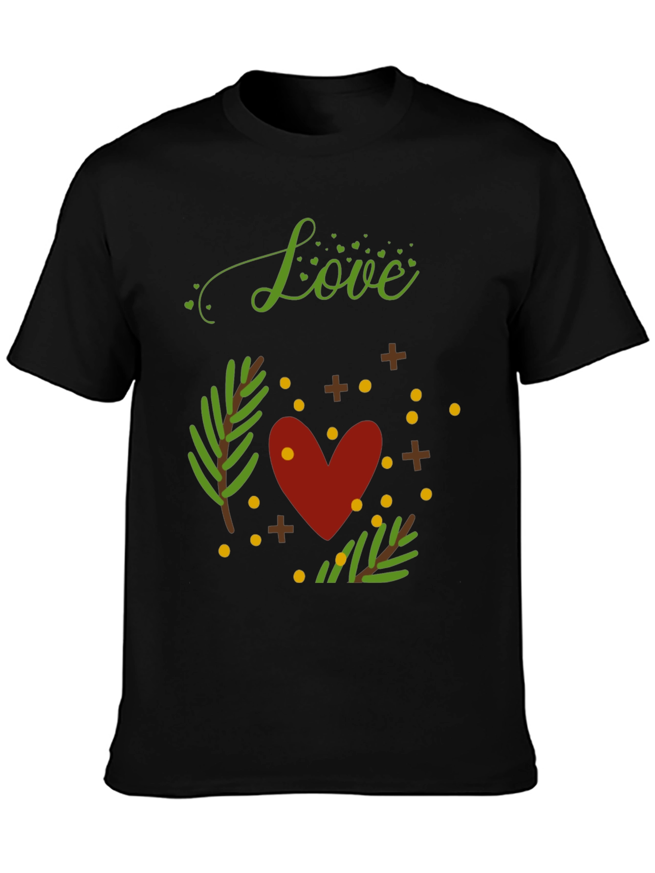 Love Heart Graphic Print Crew Neck T-Shirt