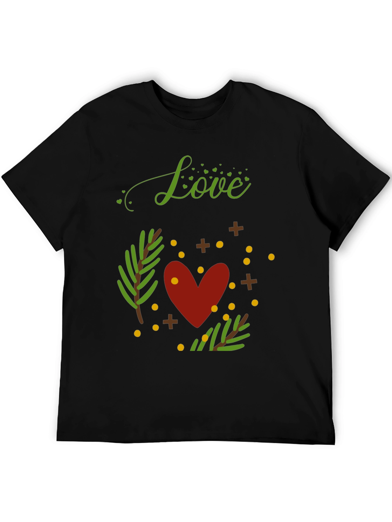 Love Heart Graphic Print Crew Neck T-Shirt