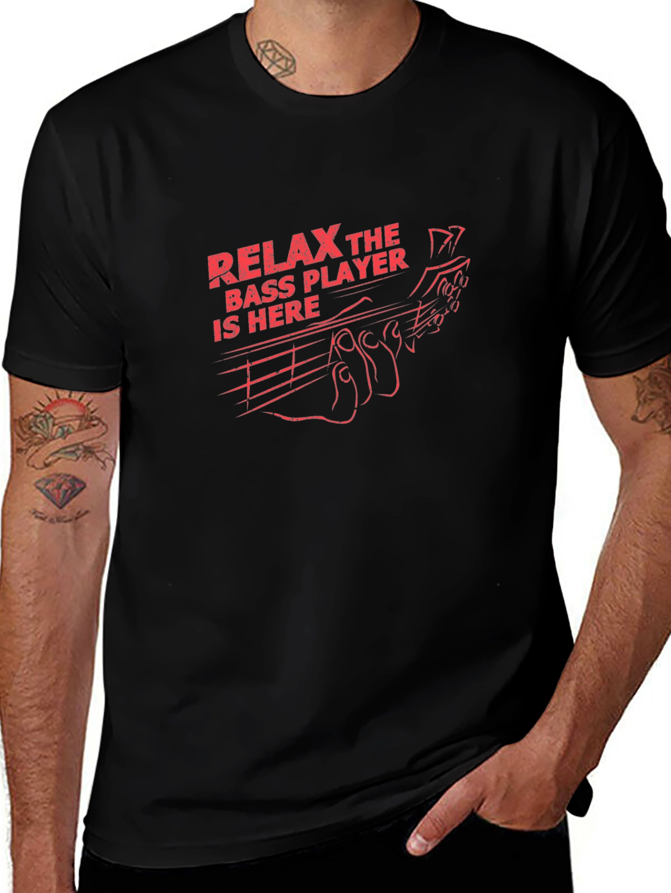 Relax Bass Player T-Shirt - Black