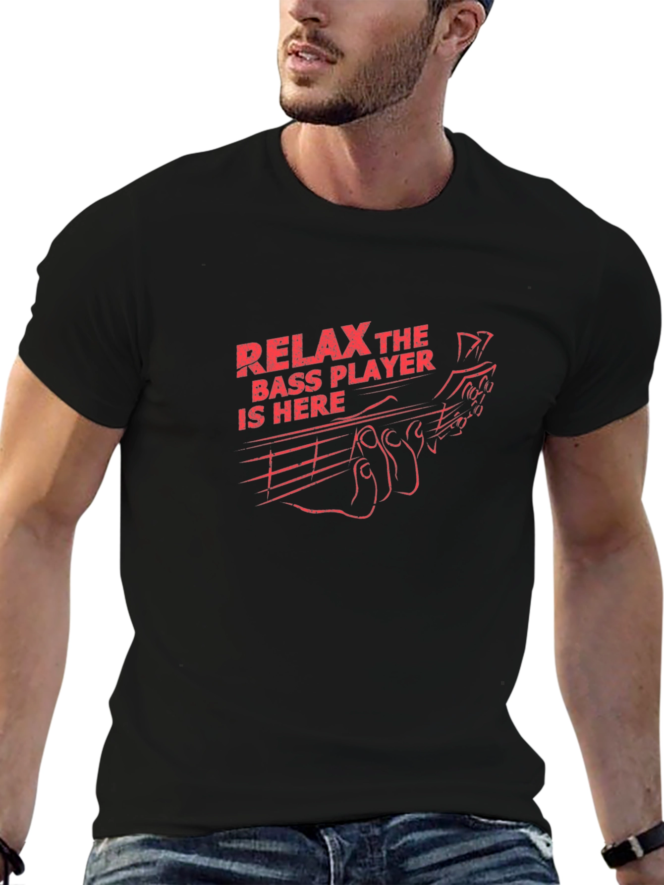 Relax Bass Player T-Shirt - Black