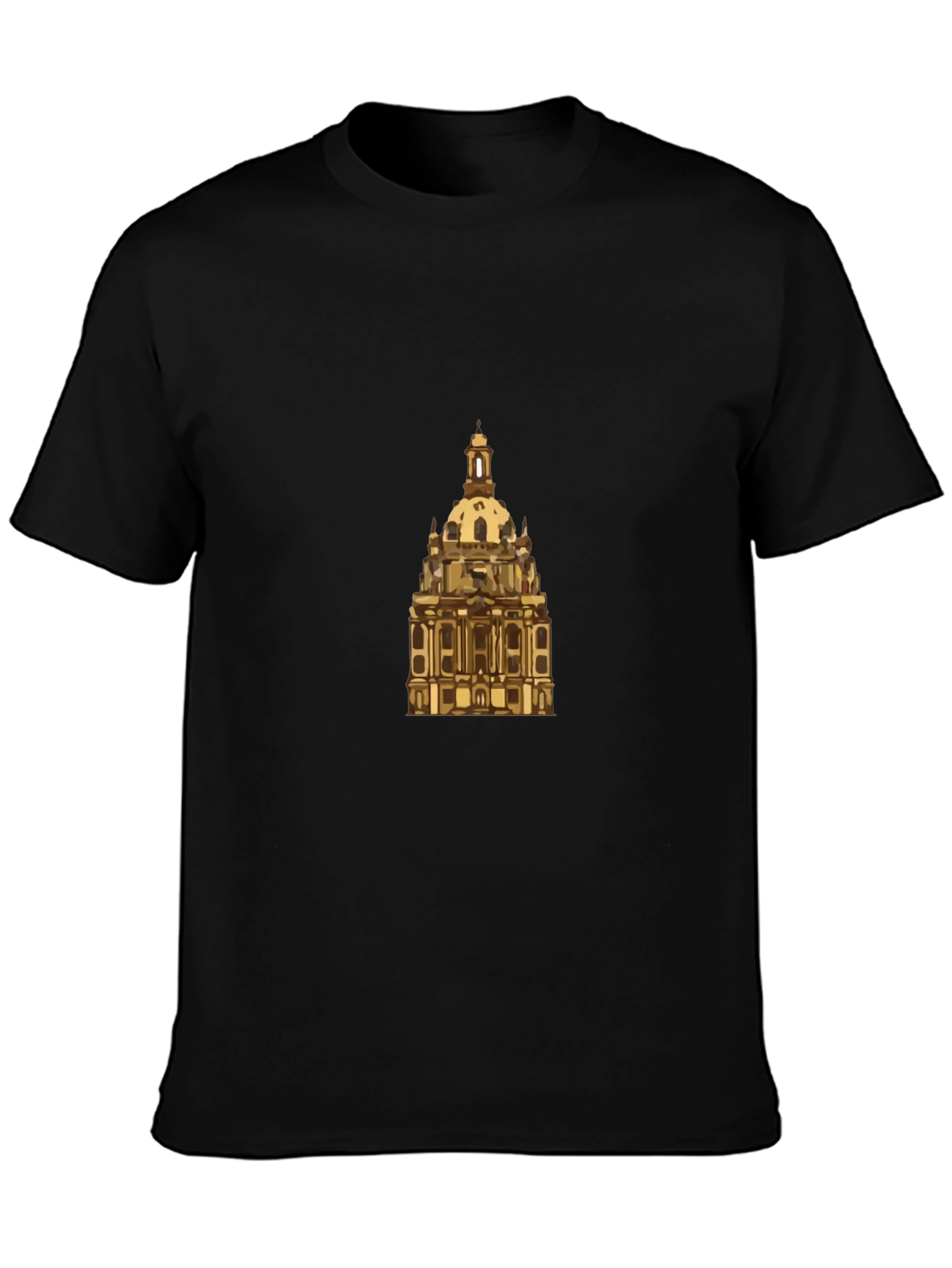 Dresden Frauenkirche Graphic Tee - Black Cotton Casual Shirt