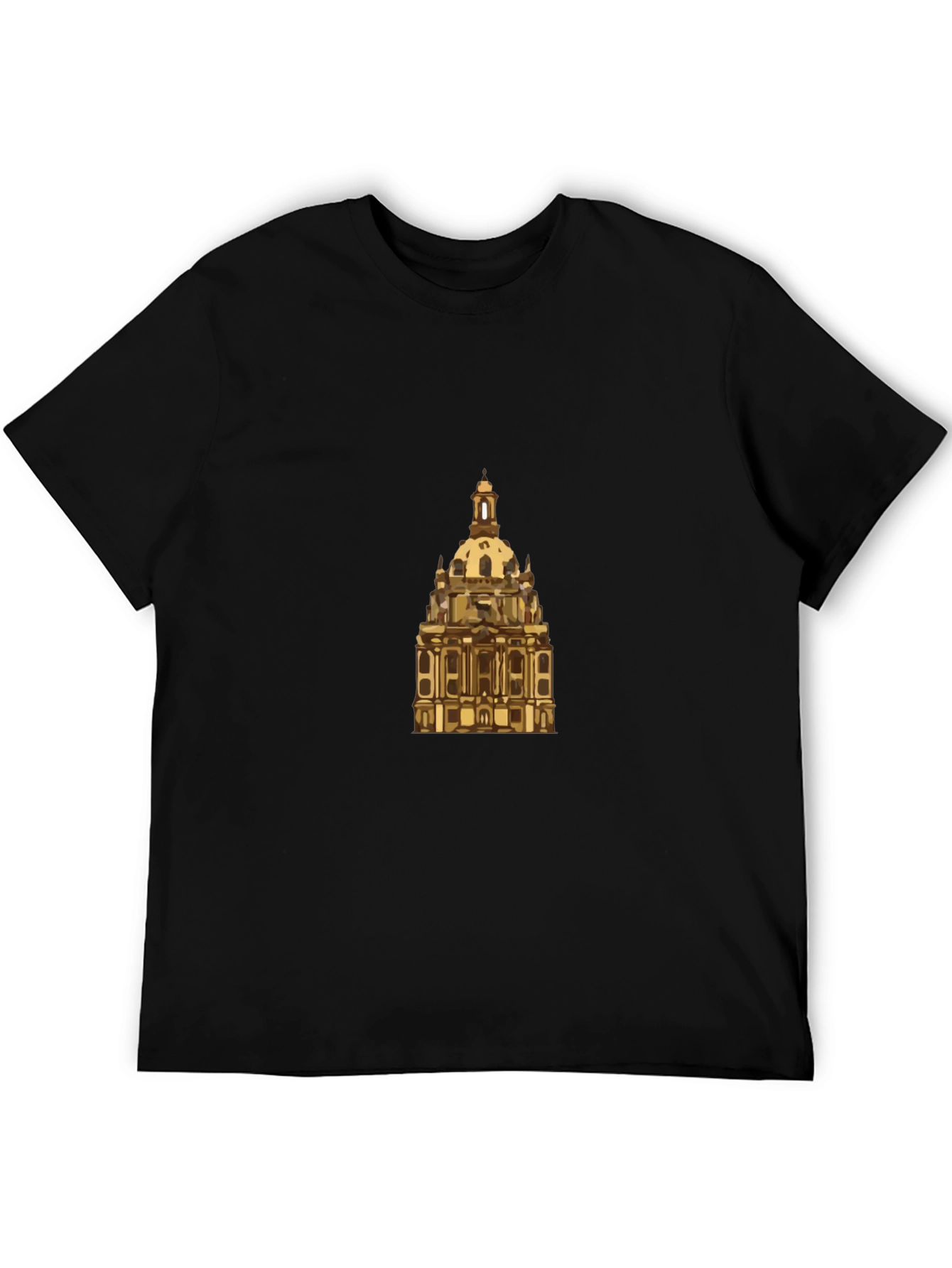 Dresden Frauenkirche Graphic Tee - Black Cotton Casual Shirt