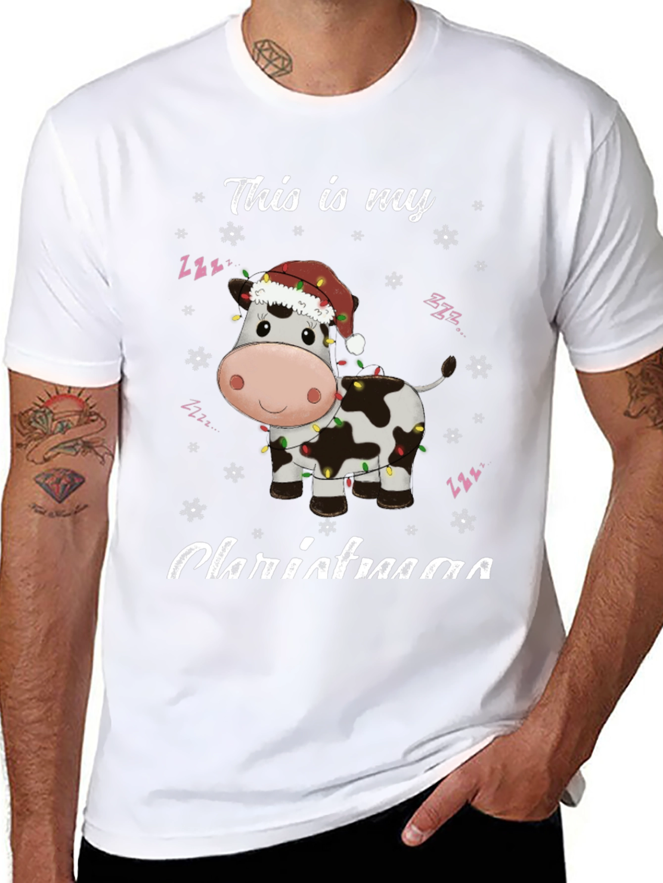 Festive Cow Christmas T-Shirt