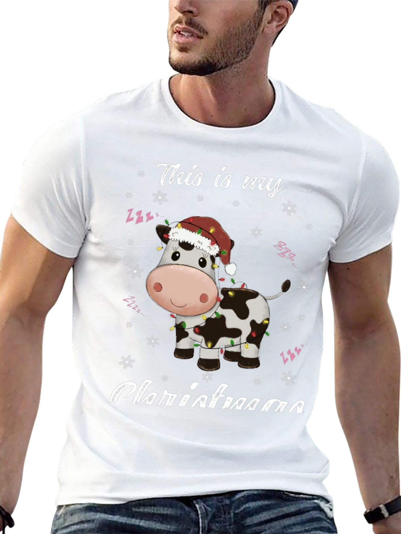 Festive Cow Christmas T-Shirt