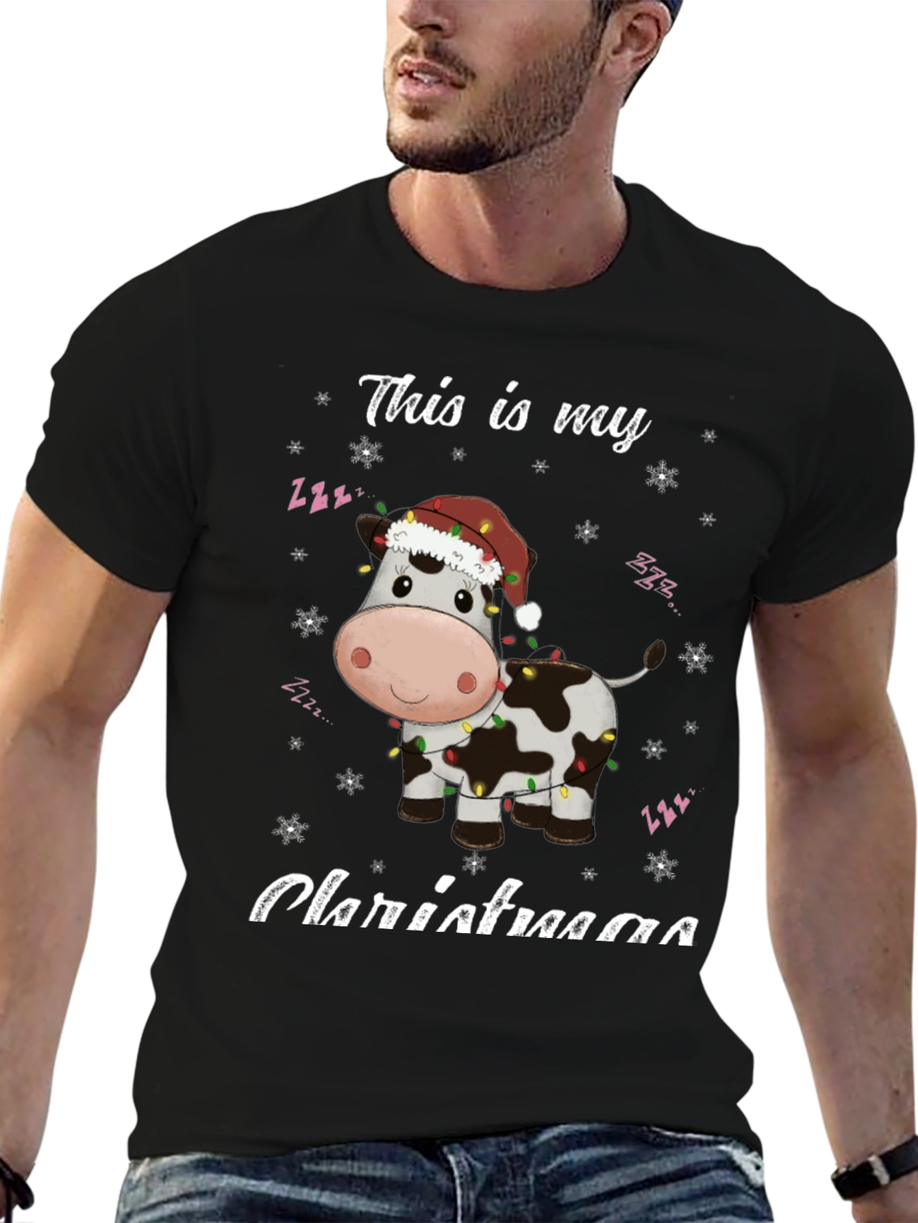 Festive Cow Christmas T-Shirt