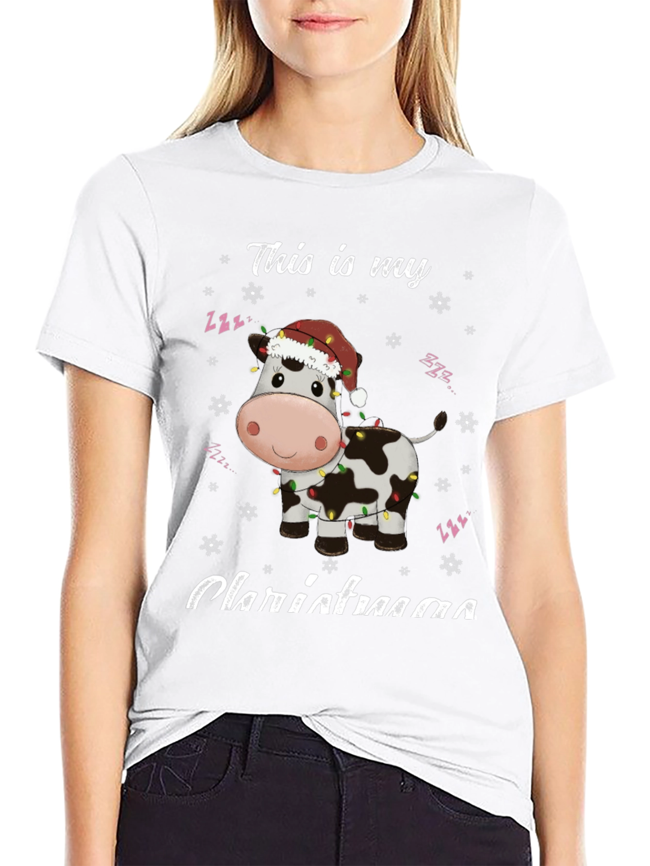 Festive Cow Christmas T-Shirt