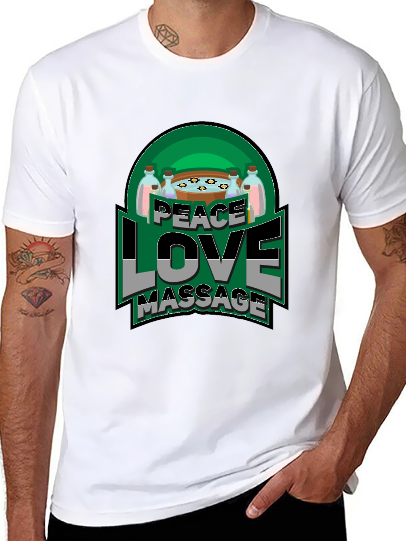 Peace Love Massage Graphic T-Shirt
