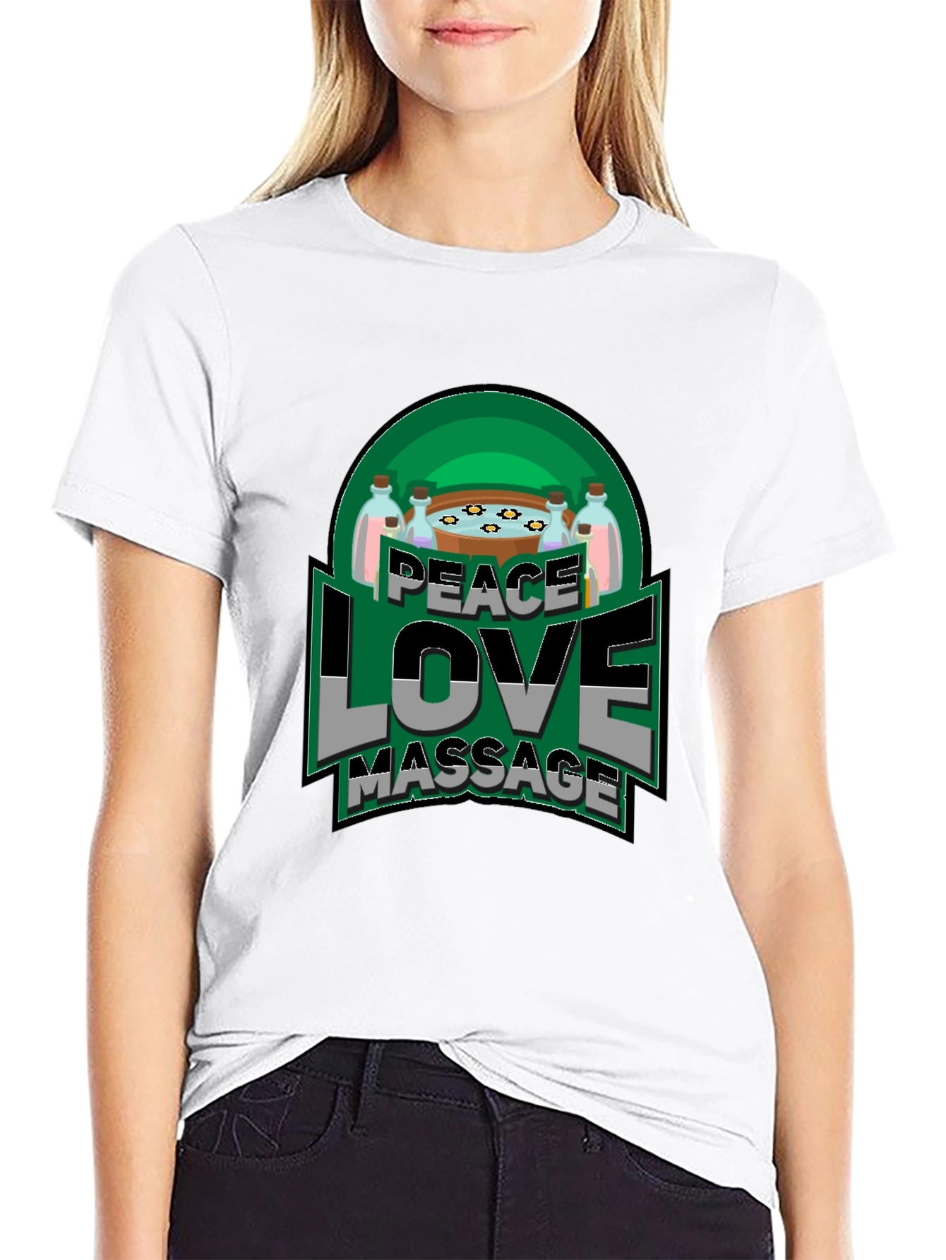 Peace Love Massage Graphic T-Shirt