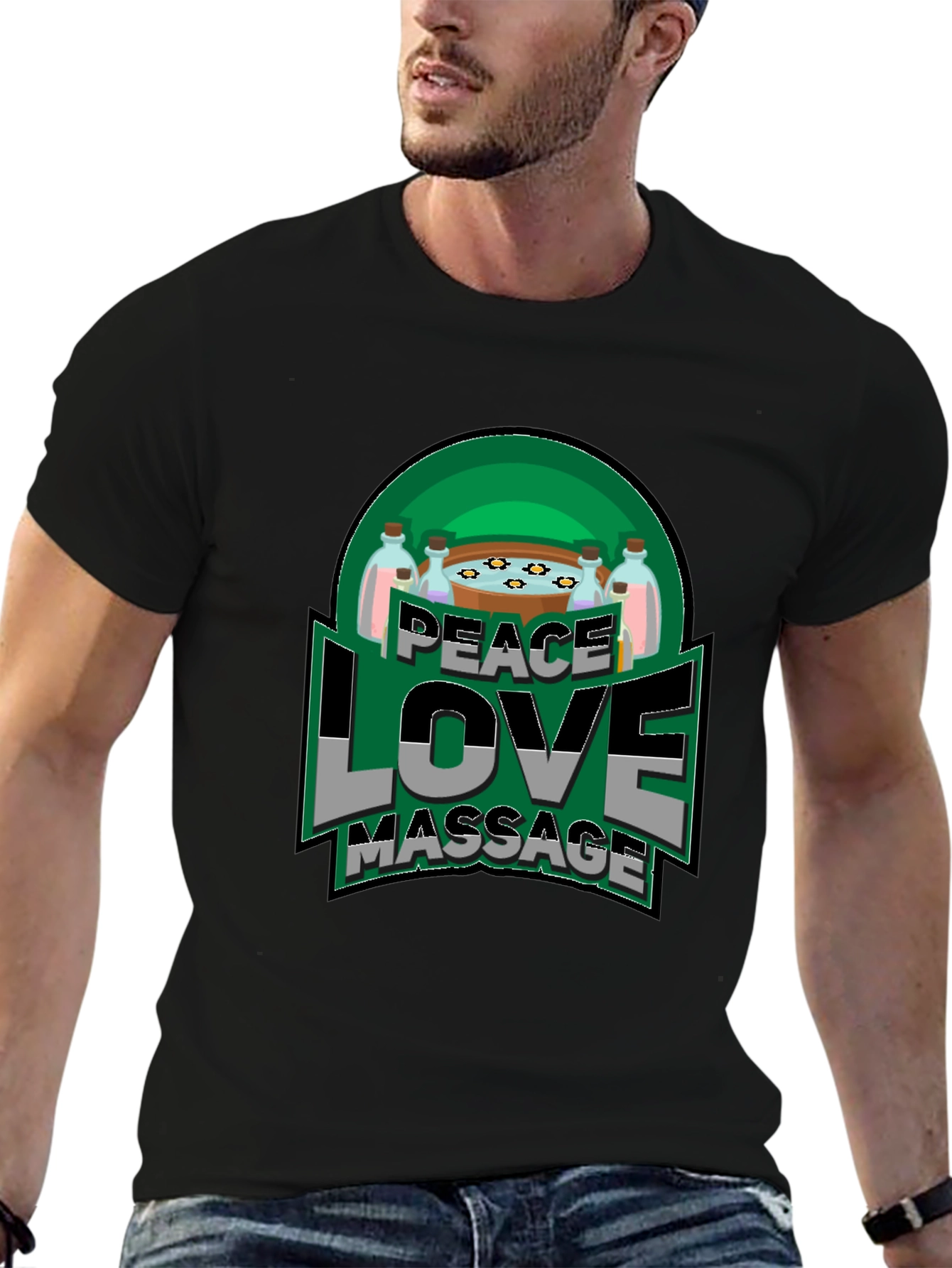 Peace Love Massage Graphic T-Shirt